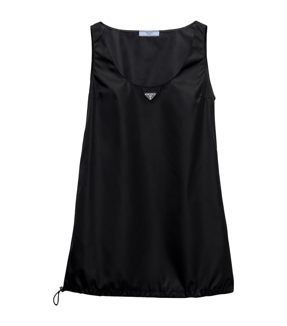Prada Womens Re-Nylon Mini Dress Black
