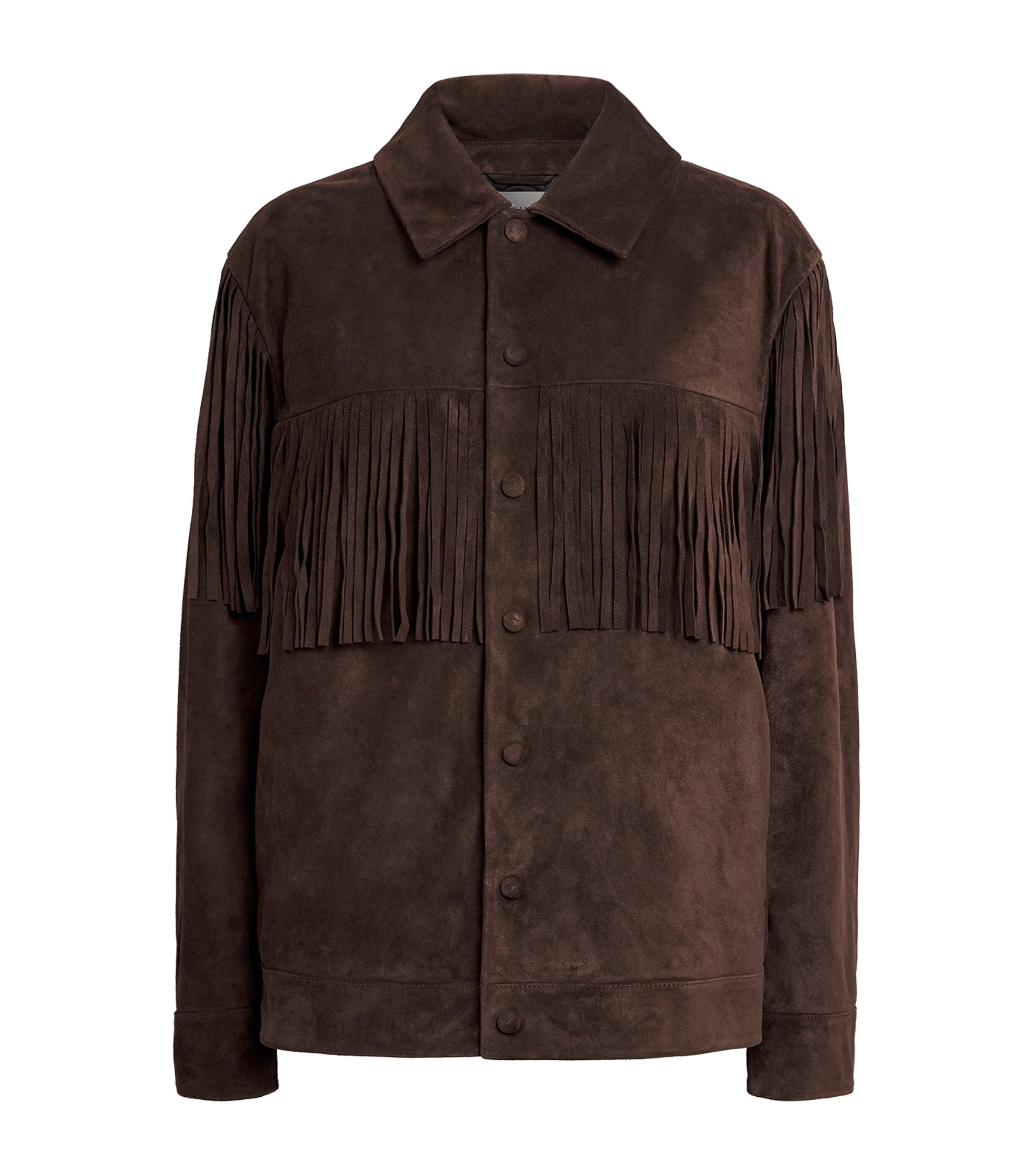 FRAME Womens Suede Fringe The Rodeo Jacket Chestnut