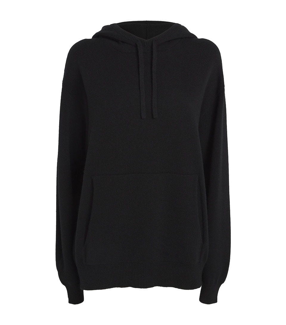 Harrods Womens Cashmere Hoodie Black