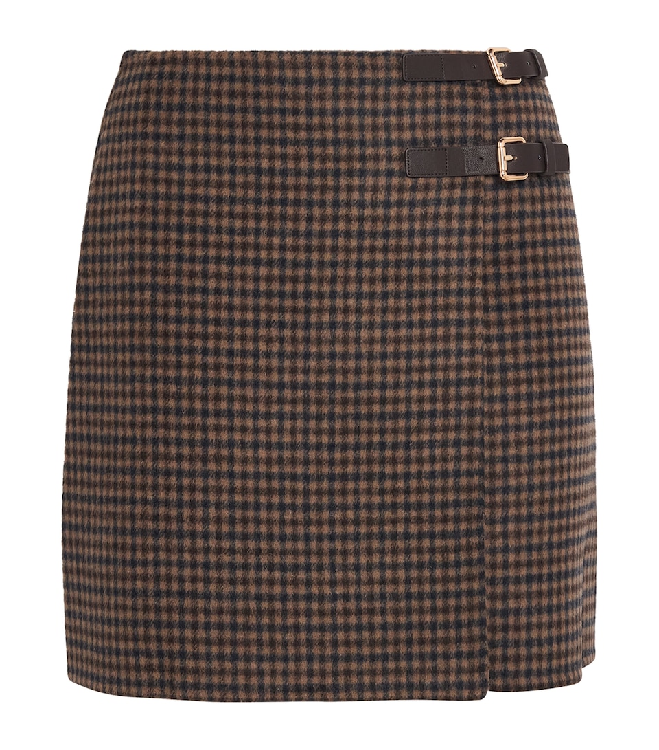 Claudie Pierlot Womens Wool-Blend Check Mini Skirt Dual Color
