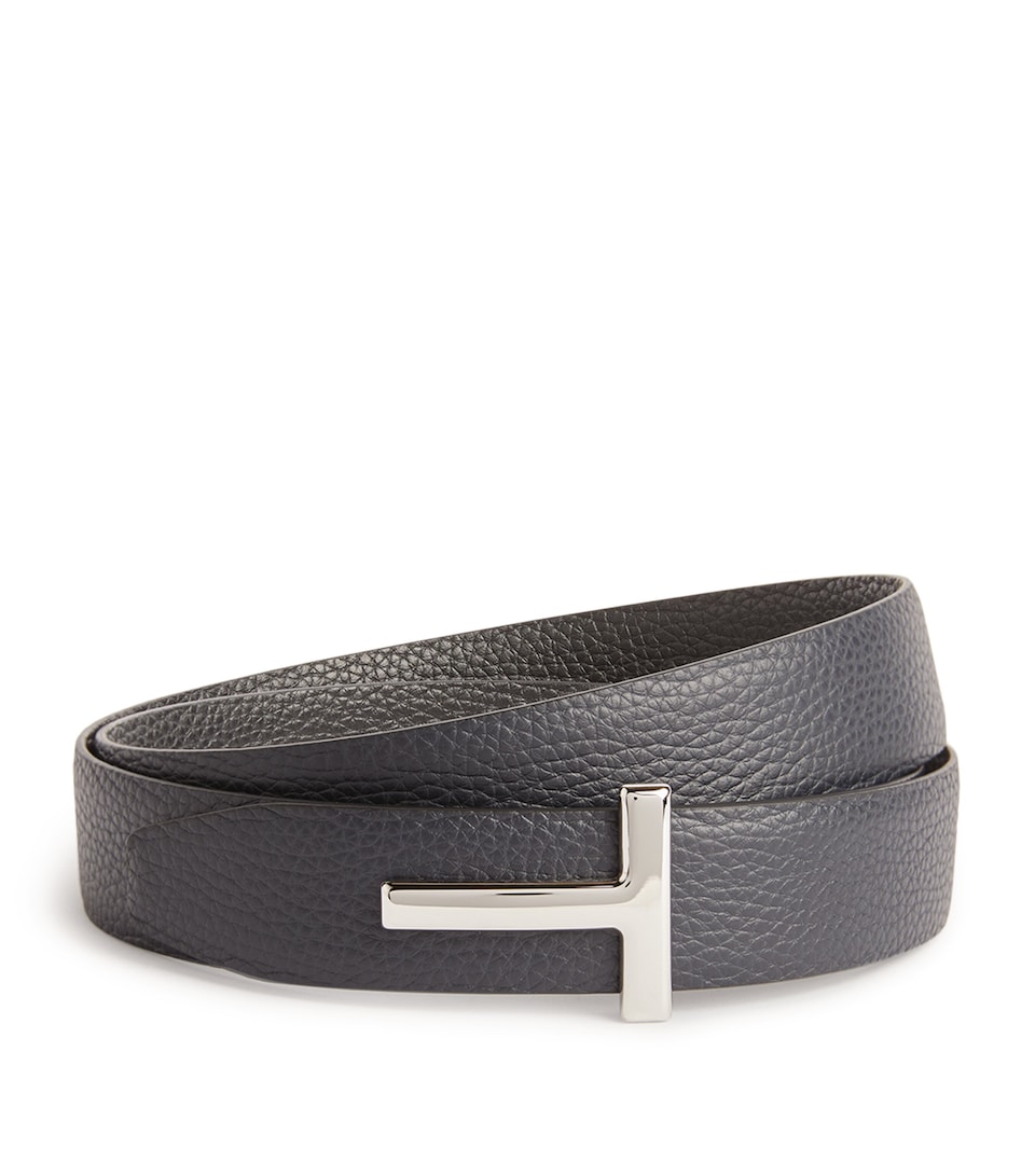 Leather Reversible T Icon Belt