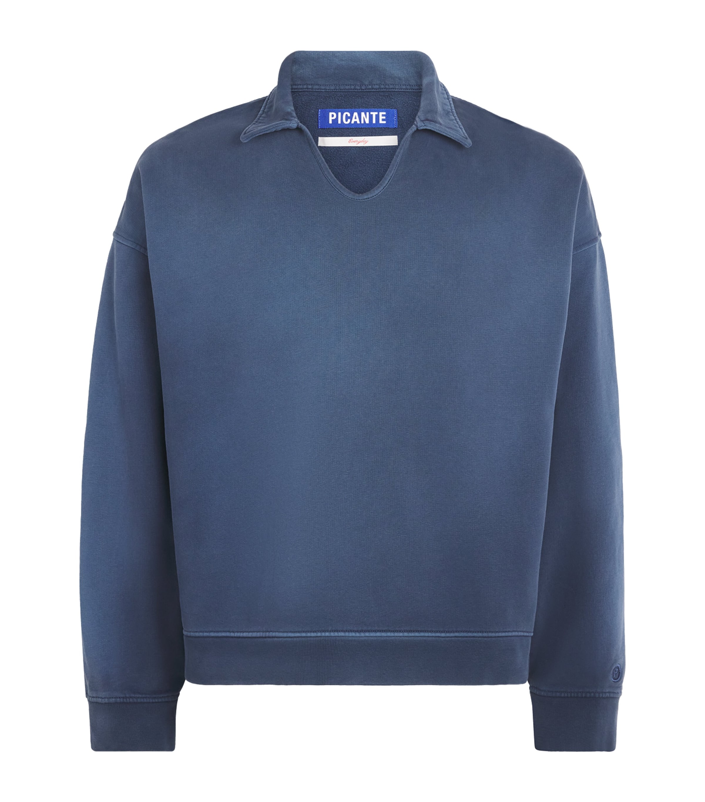 Picante Mens Organic Cotton Everyday Polo Sweatshirt Navy