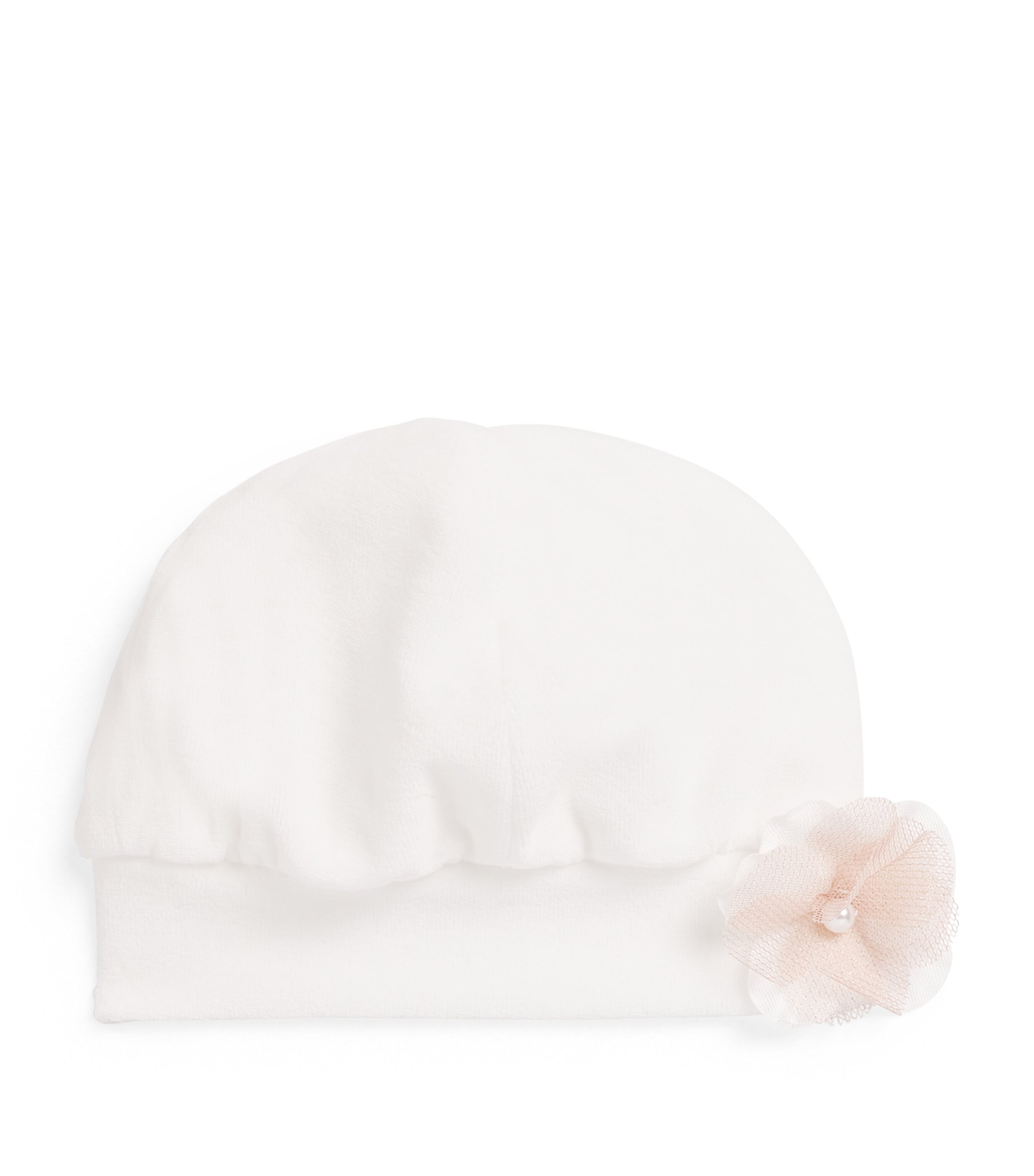 Cotton-Blend Floral-Appliqué Hat