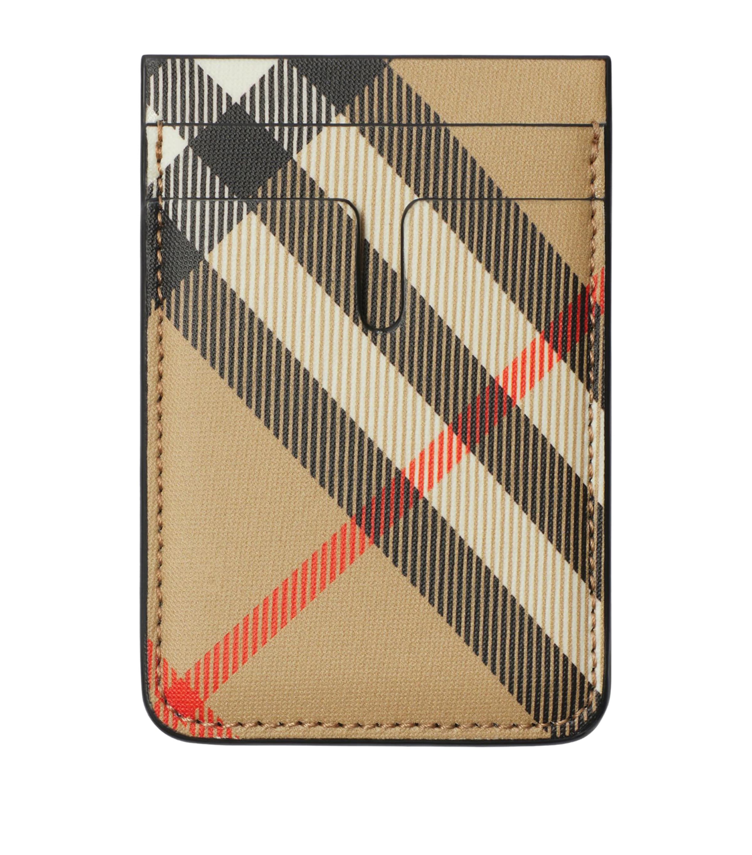 Burberry Check Magnetic Card Case Sand