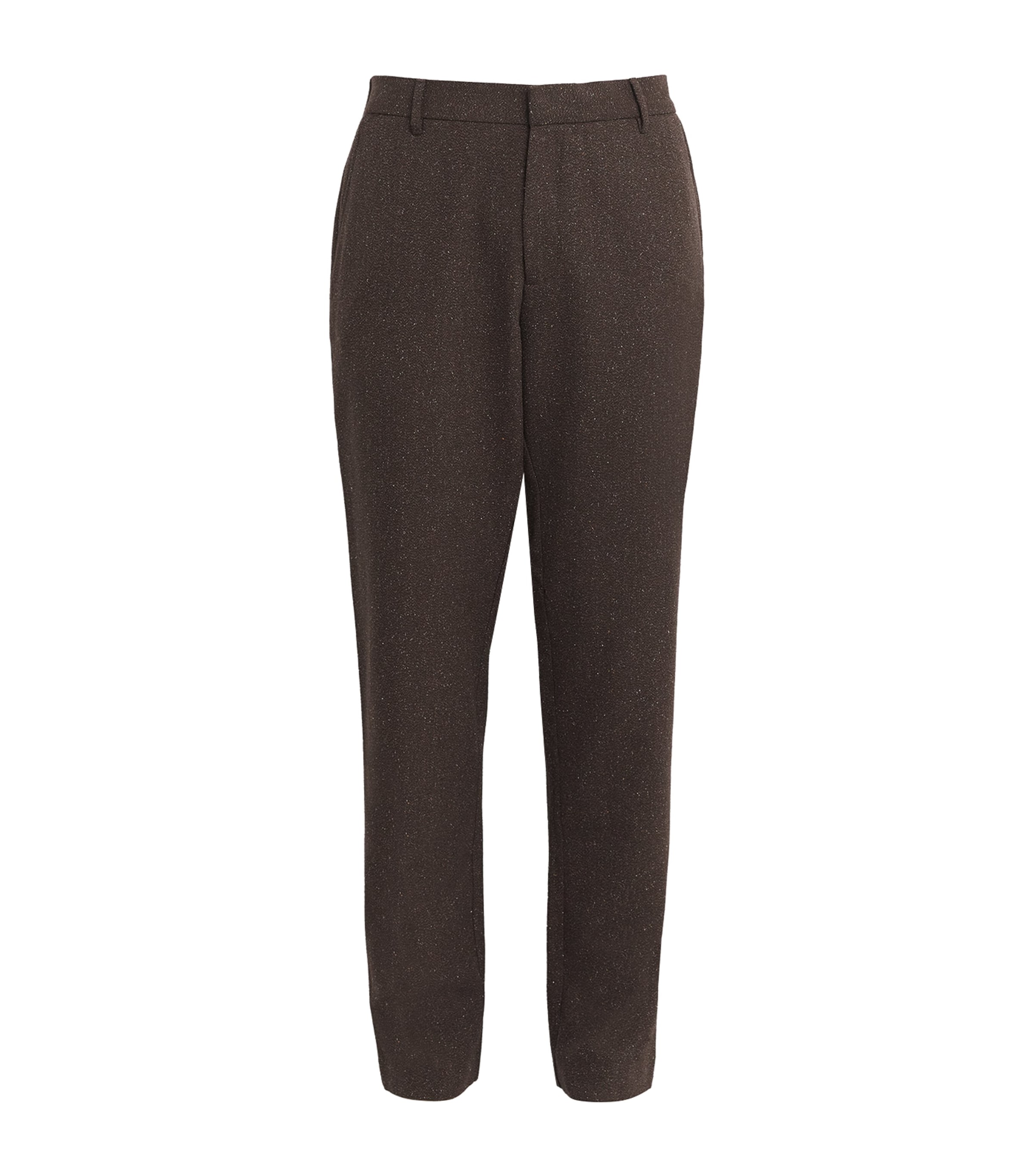 Sunspel Mens Donegal Tweed Trousers Dark Brown Mela