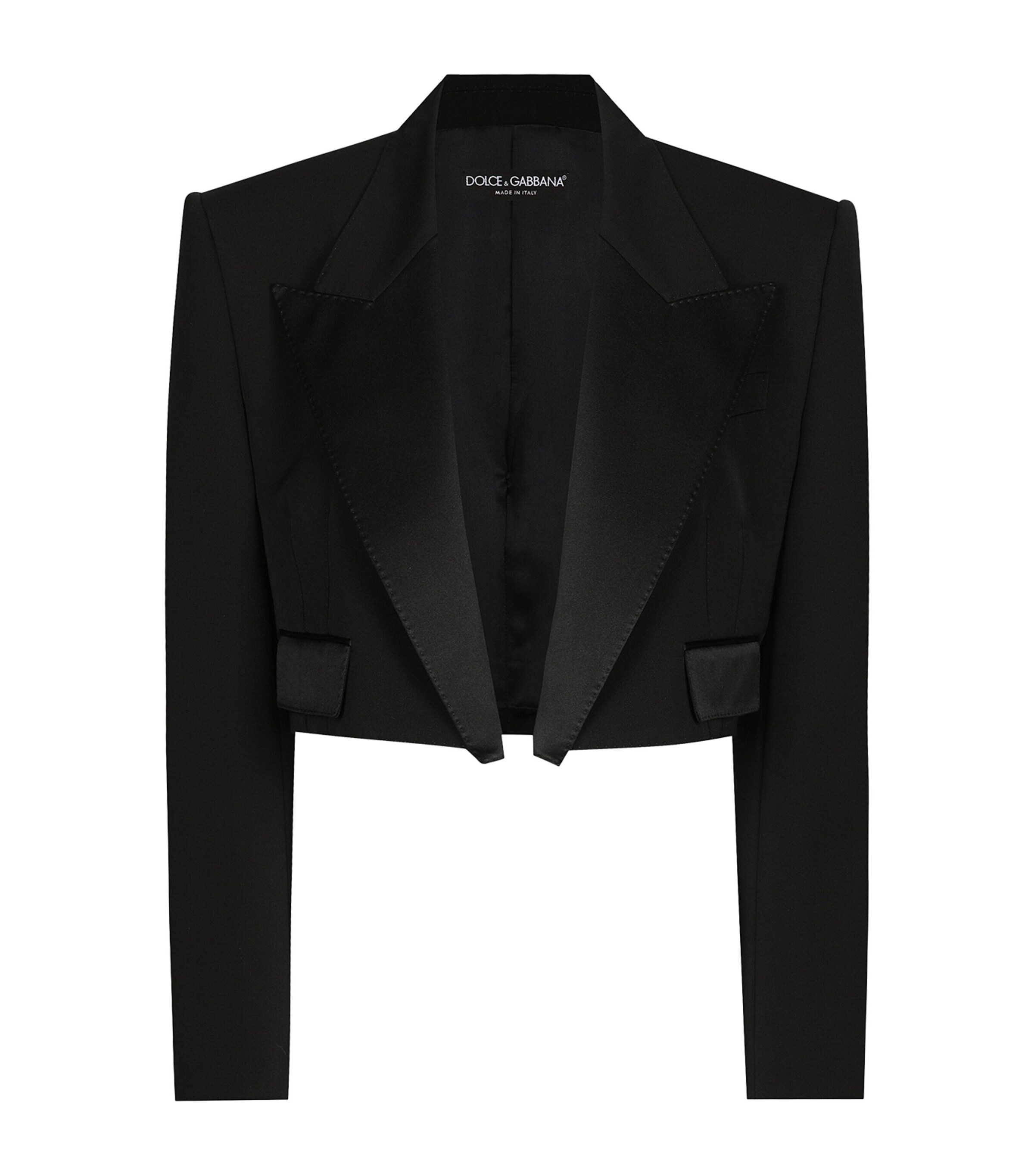 【関税＆送料込み】Dolce & Gabbana Cropped Double-Breasted Belted cropped double-breasted wool waistcoat in White for
