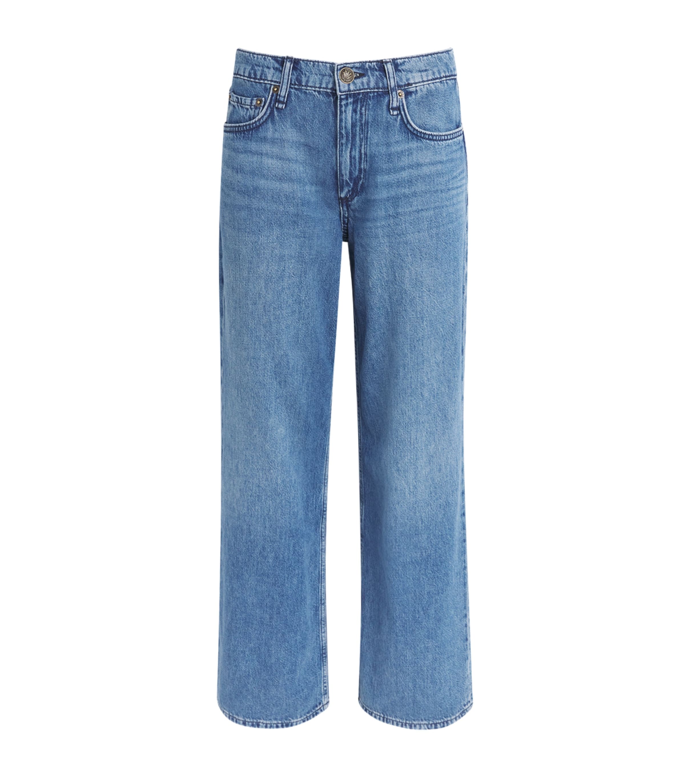 Rag & Bone Womens Saige Low-Rise Straight Jeans River