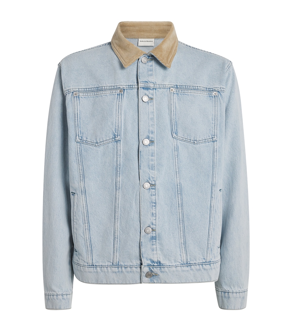 Cord-Collar Denim Jacket
