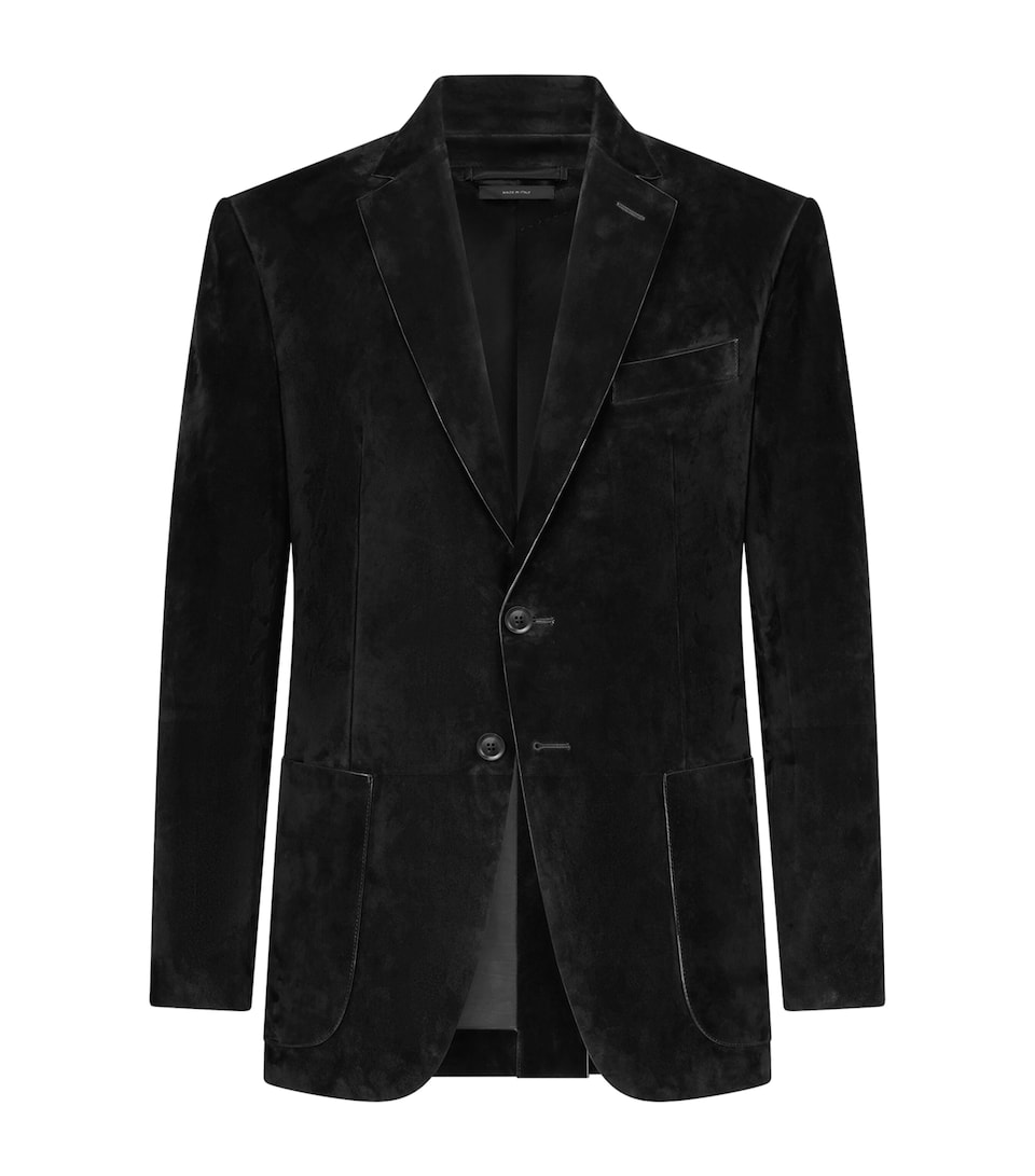 Suede Single-Breasted Blazer