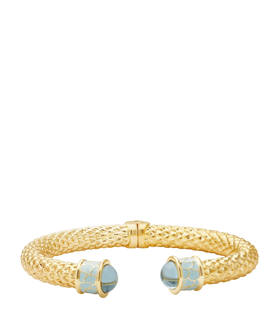 Halcyon Days Gold-Plated Minoan Torque Bracelet Blue/gold