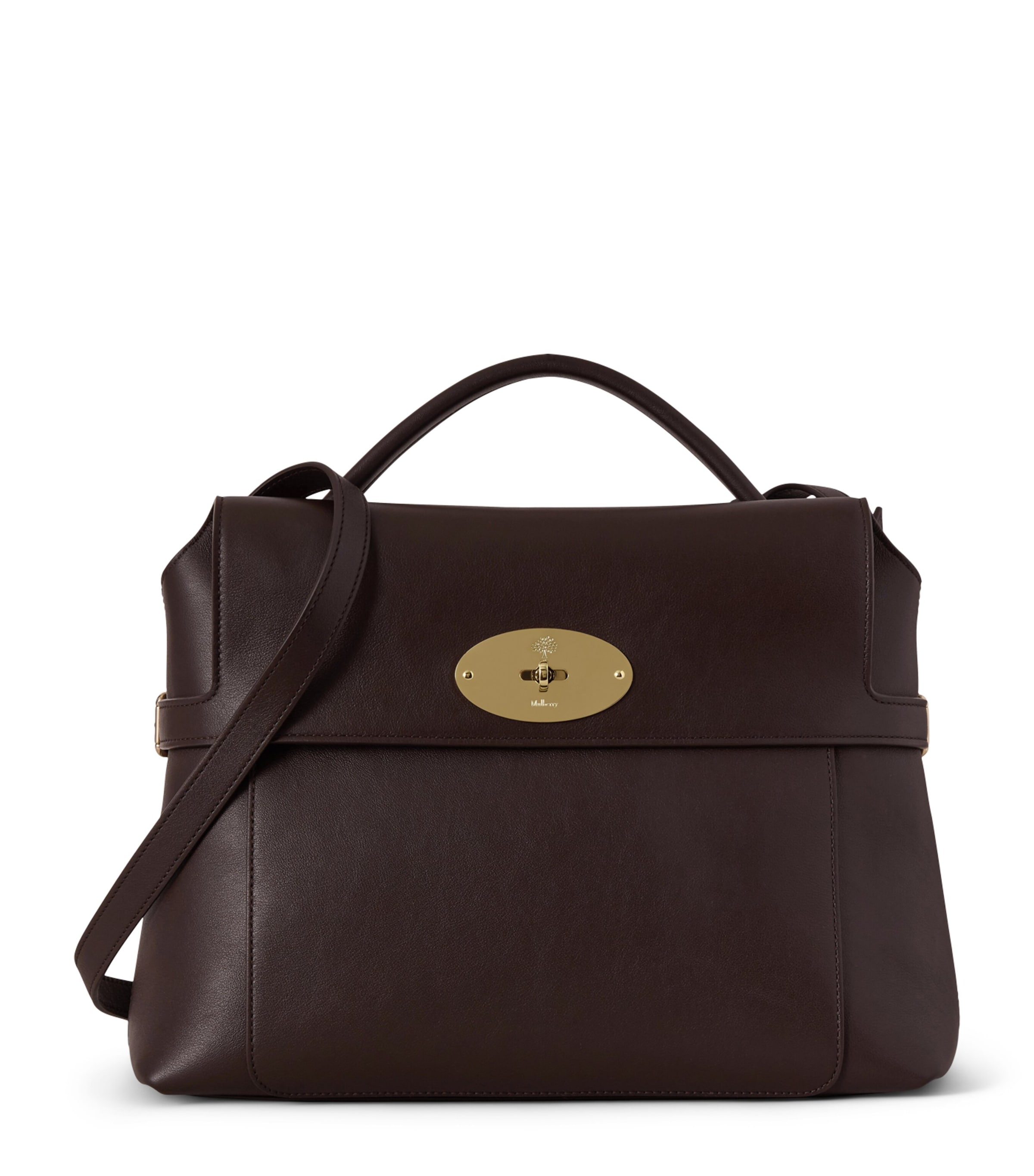 Mulberry Leather Stevie Top-Handle Bag Ebony