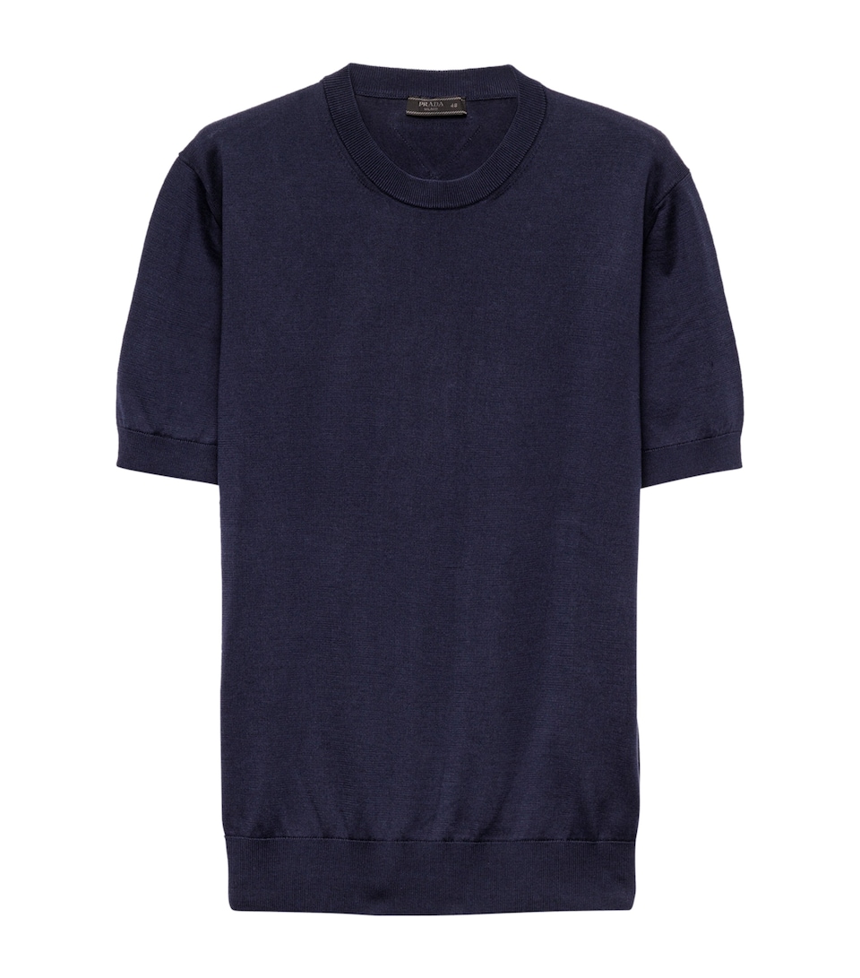 Prada Mens Cotton Short-Sleeve Sweater