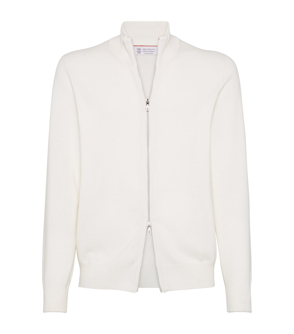 Cashmere Zip-Up Cardigan