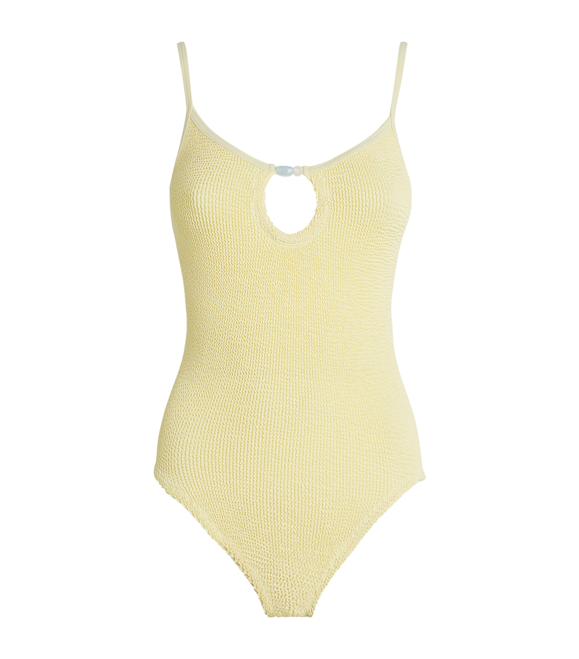 Hunza G Womens Beaded Mia Swimsuit Butter