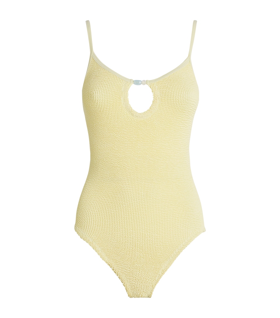 Hunza G Womens Beaded Mia Swimsuit Butter