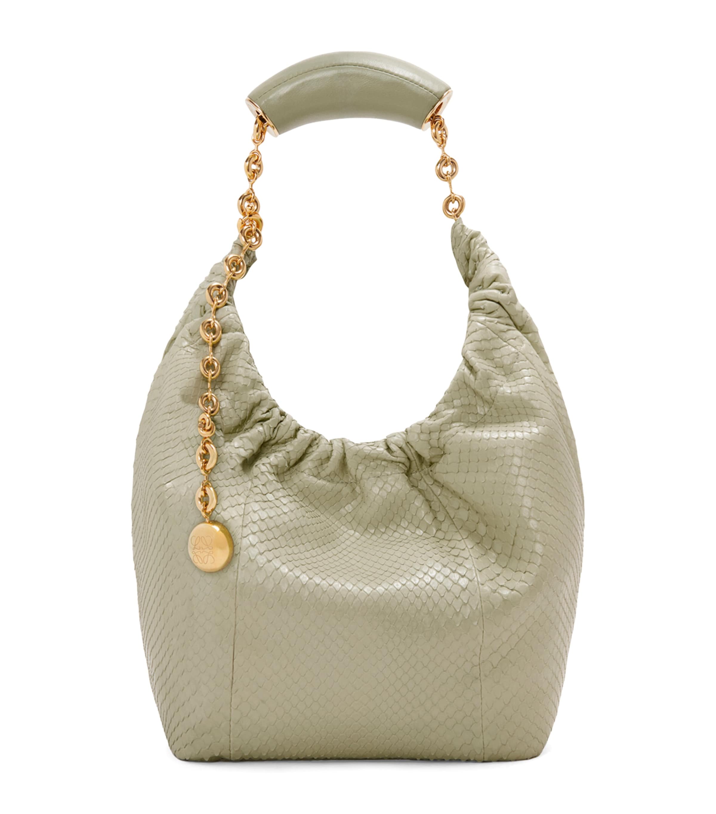 Small Snakeskin Squeeze Shoulder Bag