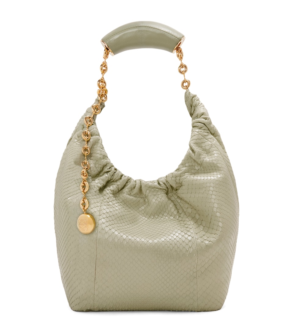 Small Snakeskin Squeeze Shoulder Bag