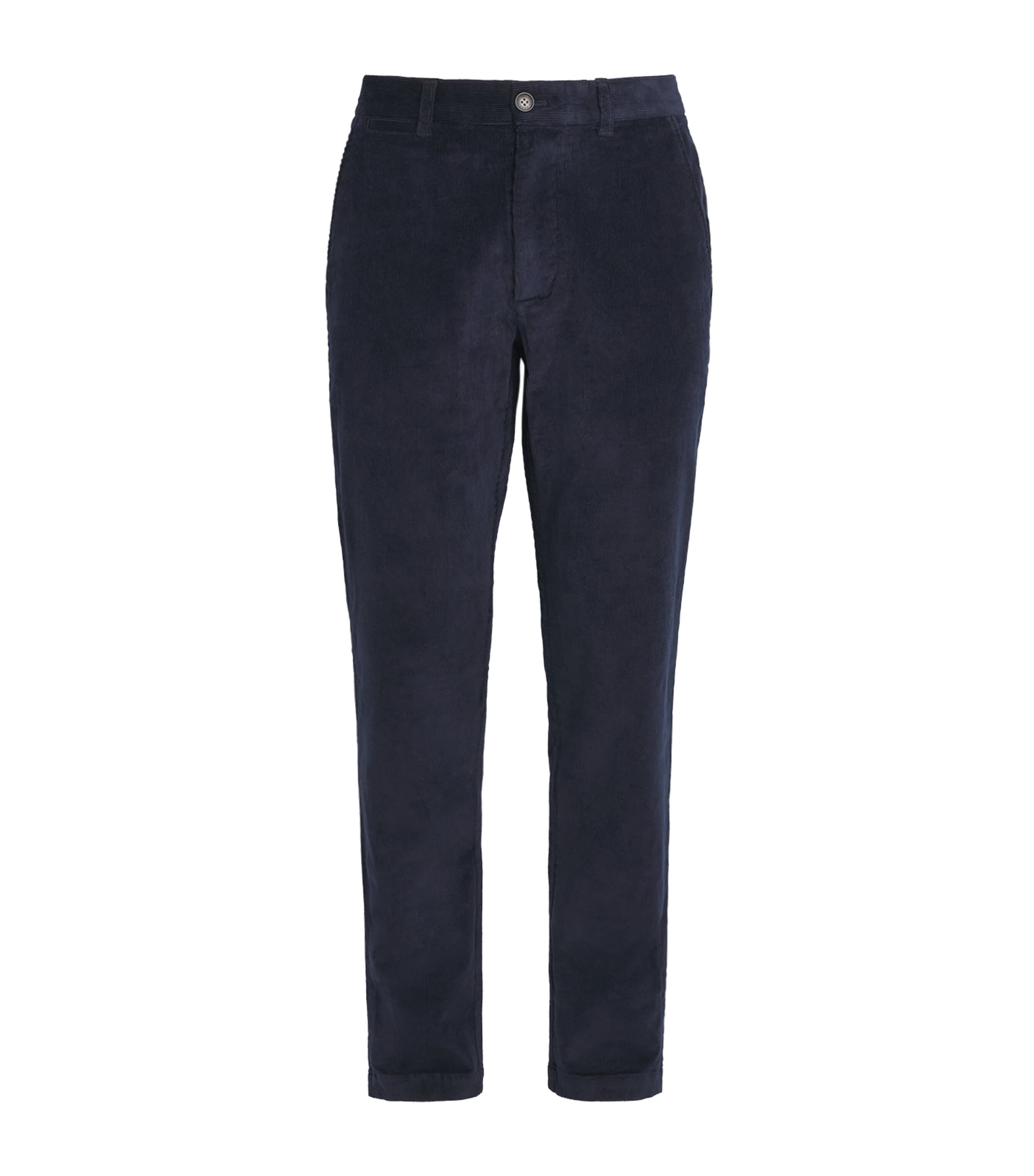 Barbour Mens Stretch-Cotton Corduroy Tailored Trousers Navy