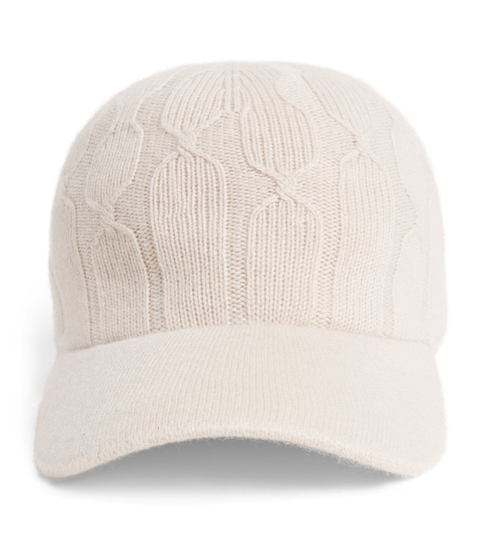 Cashmere-Blend Cable-Knit Baseball Cap