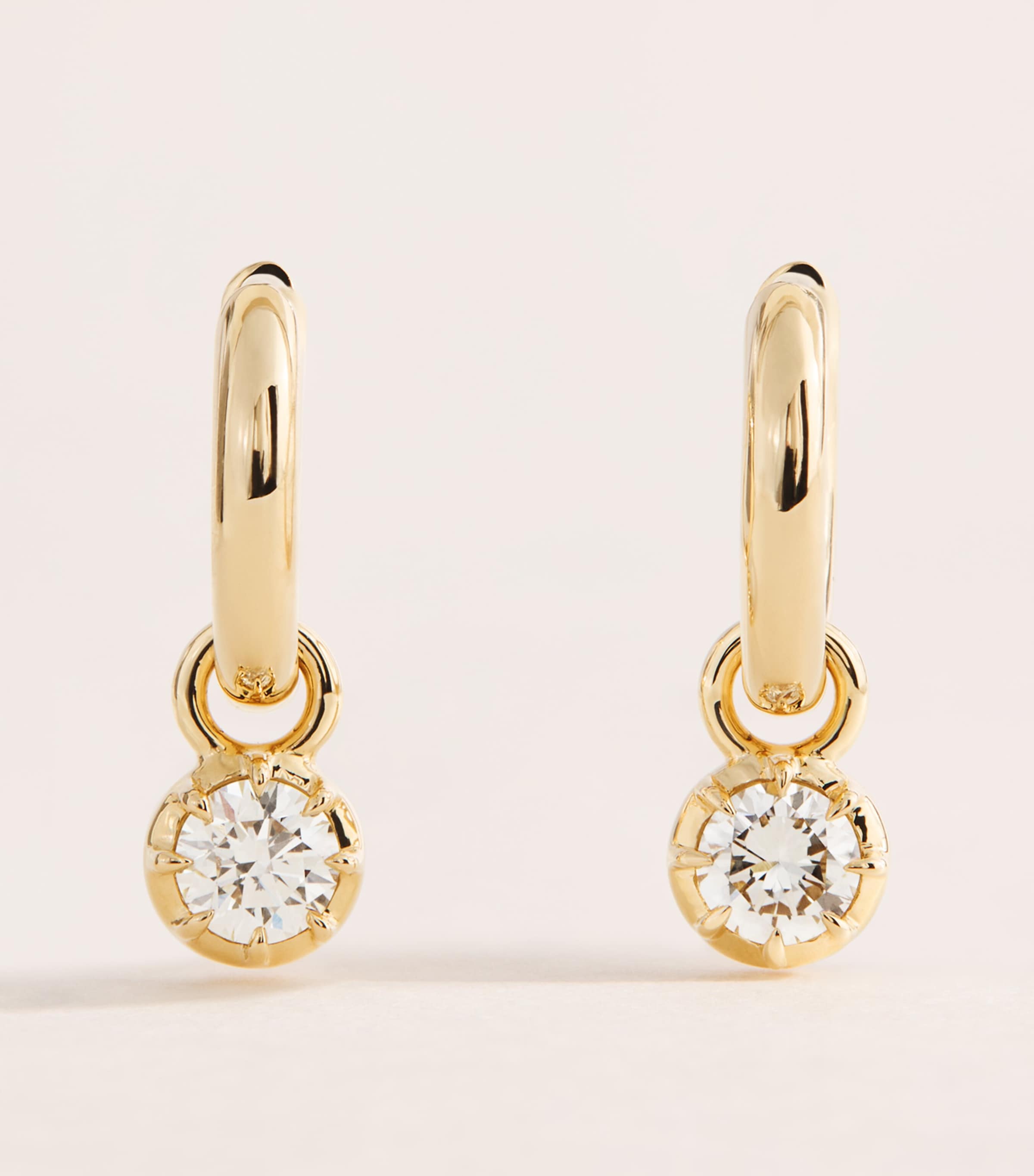 Harrods Yellow Gold and Diamond Hoop Earrings (0.50ctw) Yellow Gold
