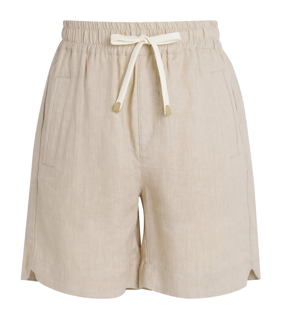Eleventy Mens Linen Drawstring Bermuda Shorts Sabbia