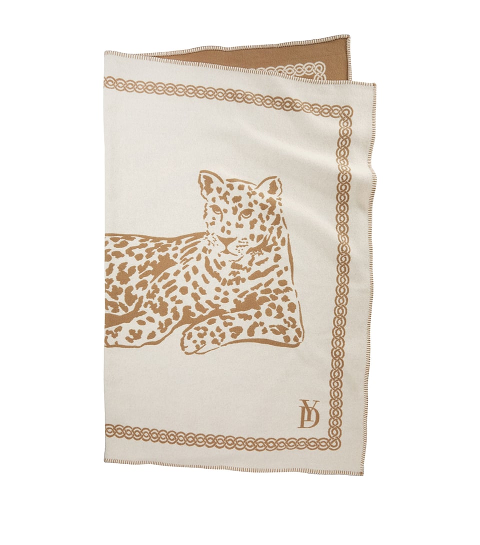 Yves Delorme Wool Leopard Throw (130cm x 170cm) Camel
