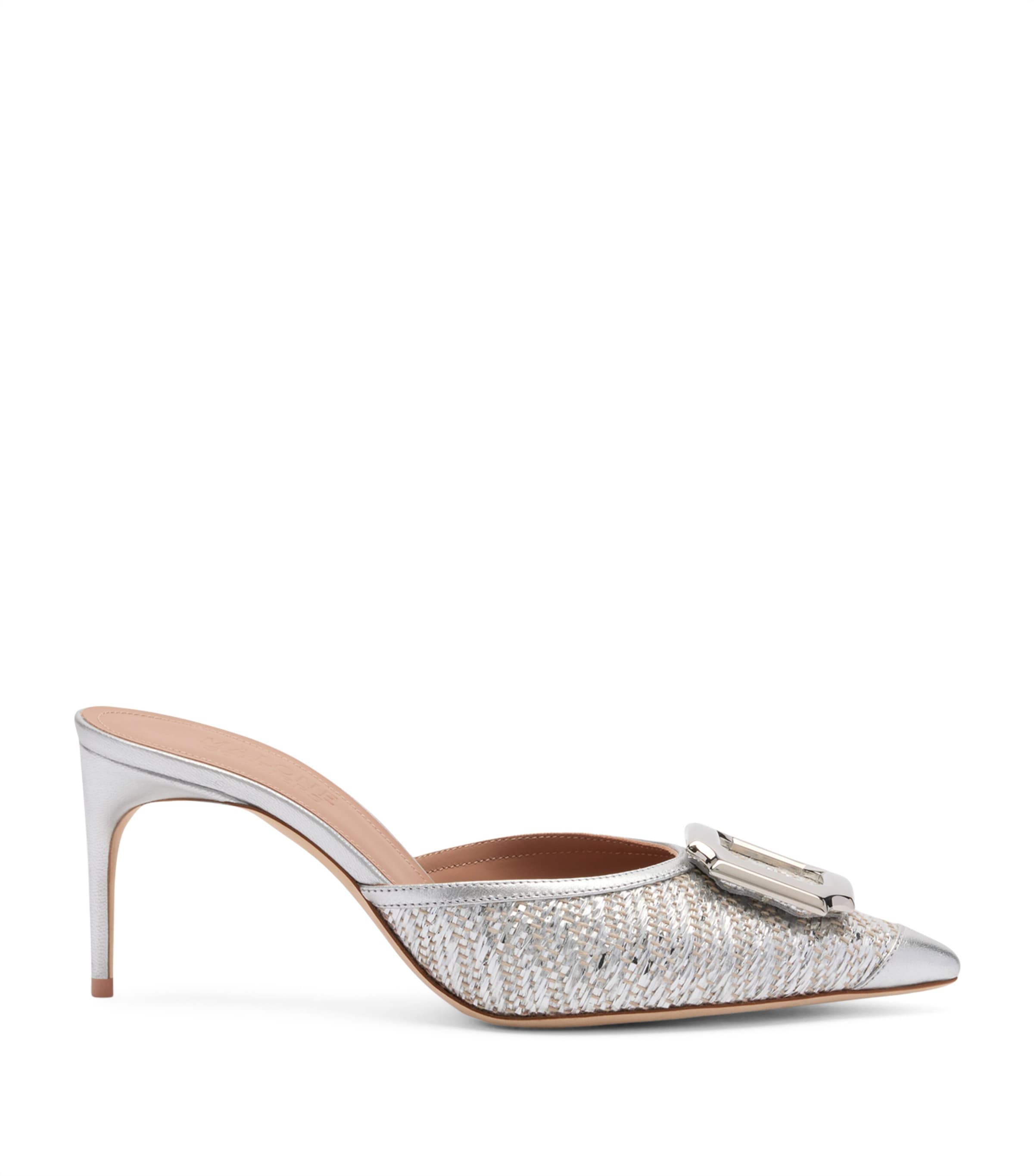 Metallic Raffia Mona Heeled Mules 70