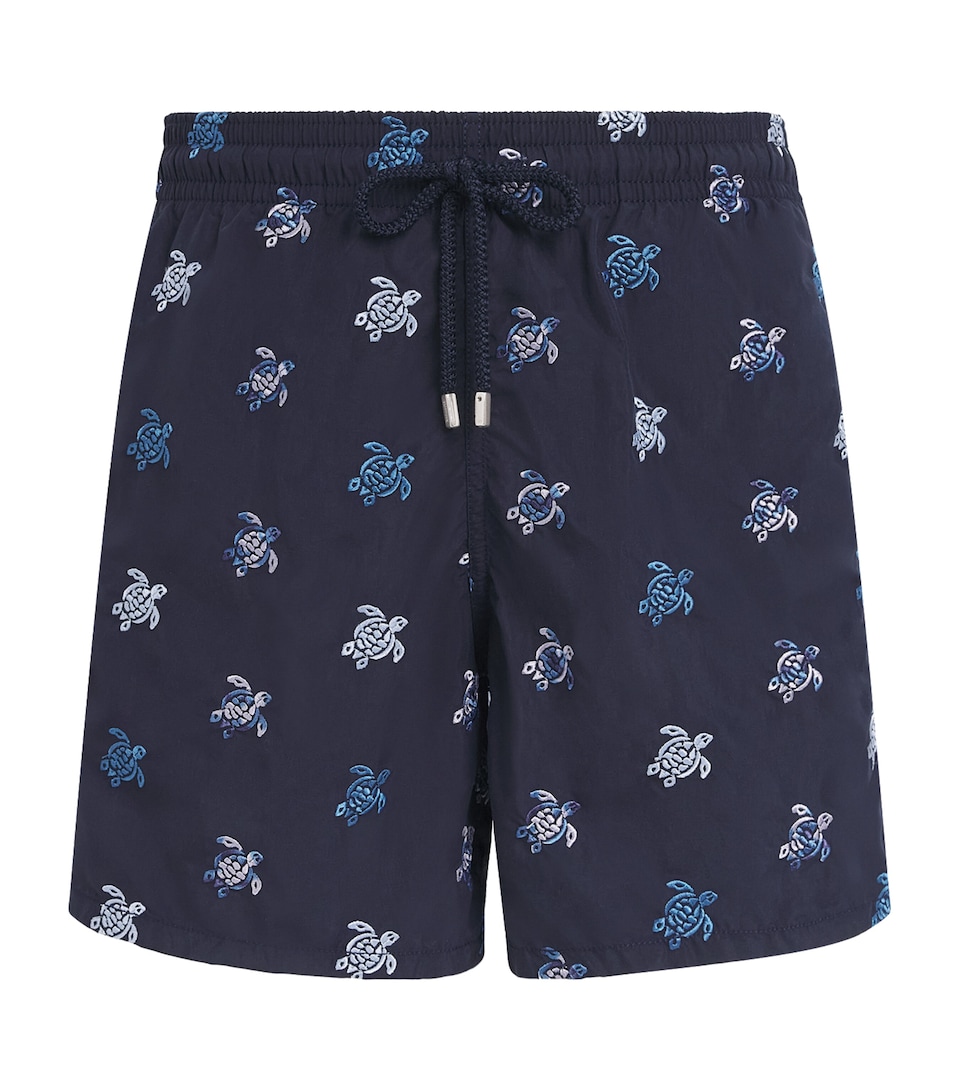 Vilebrequin Mens Embroidered Turtle Swim Shorts Bleu Marine