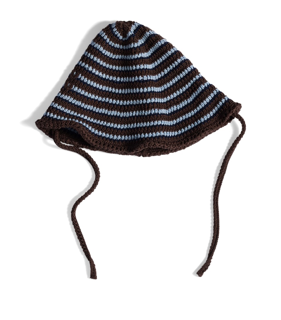 Miu Miu Crochet Stripe Hat Brown