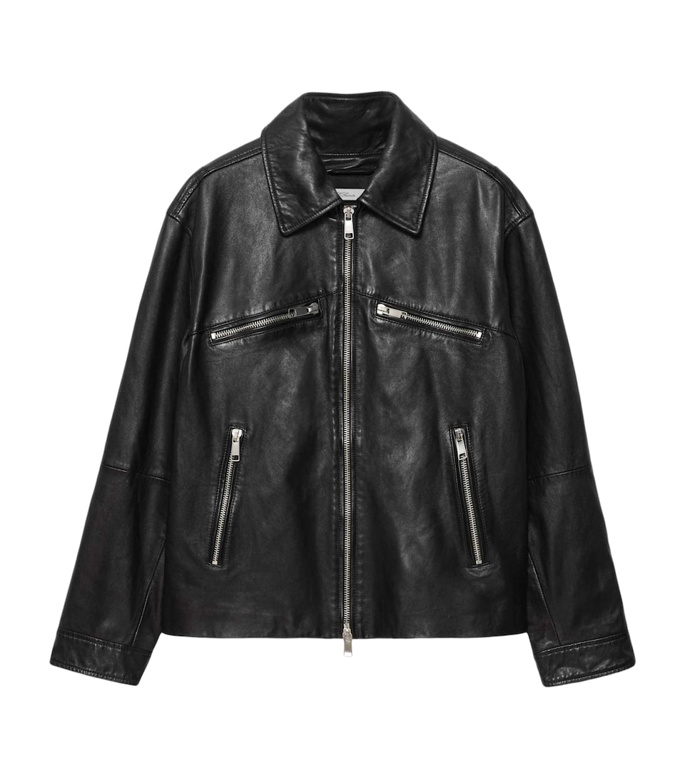 AllSaints Mens Lambskin Vegason Jacket Black