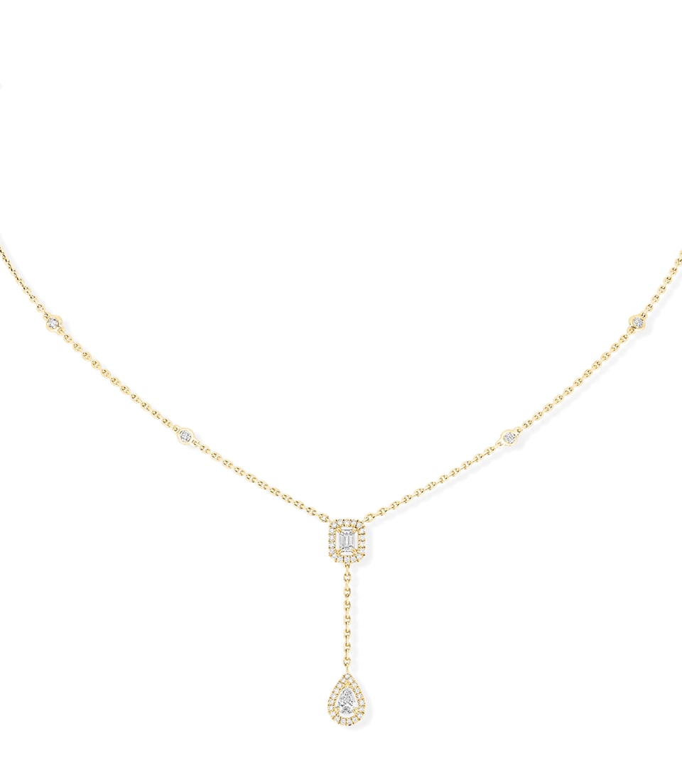Yellow Gold and Diamond My Twin Pendant Necklace