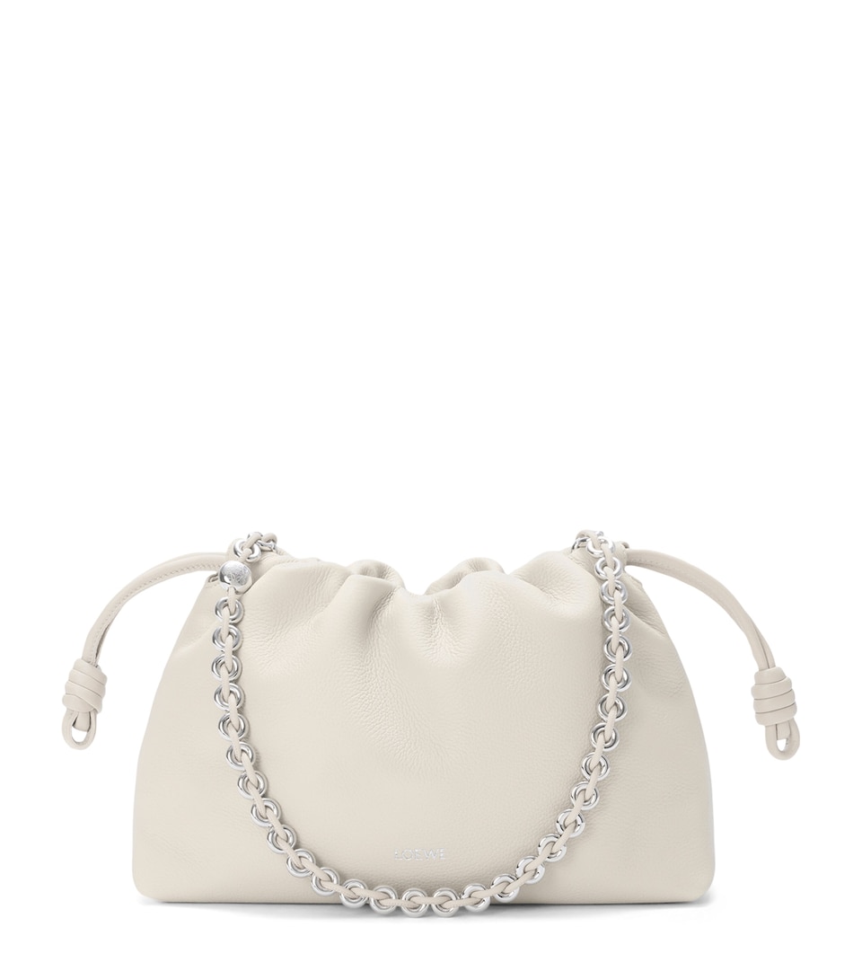 LOEWE Medium Leather Flamenco Purse Soft White