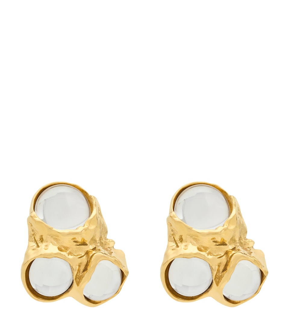 Resin-Detail Clip-On Earrings