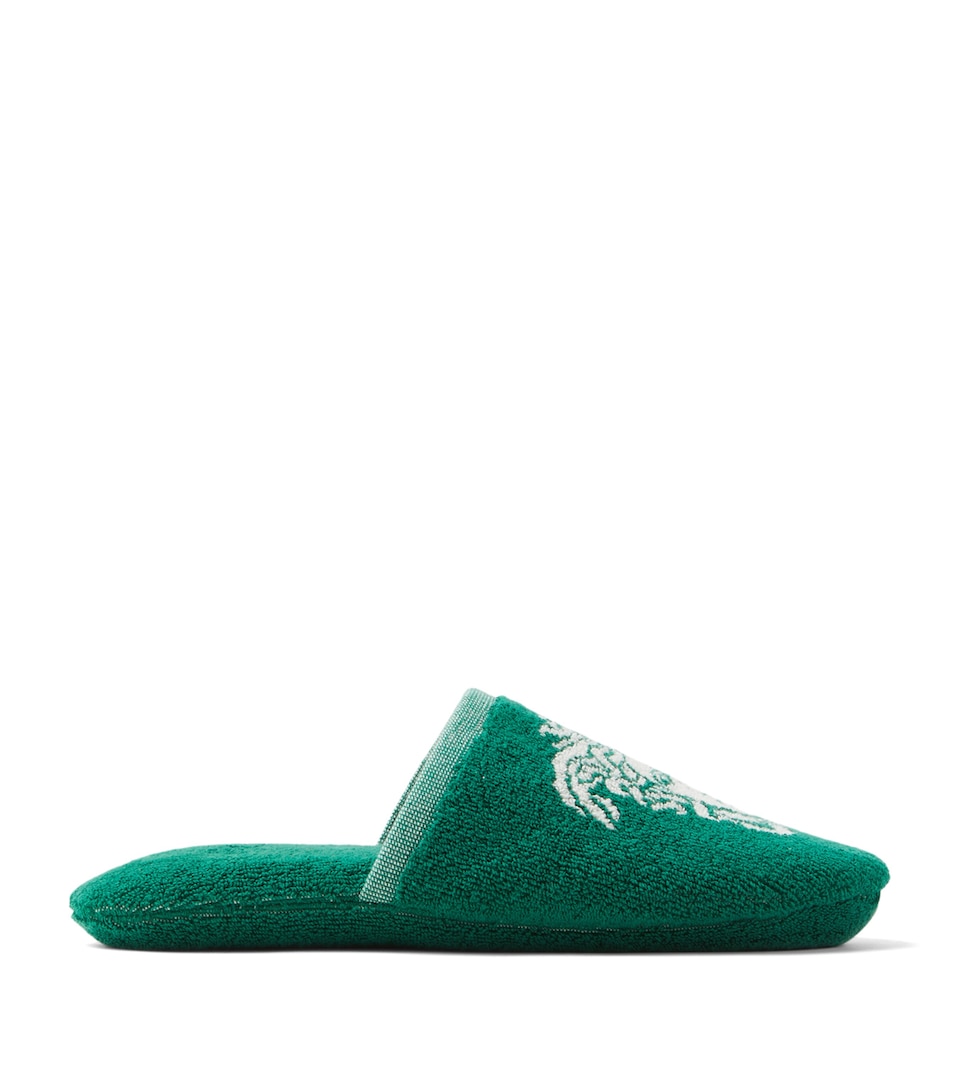 Versace Terry Cotton Medusa Slippers Green/white