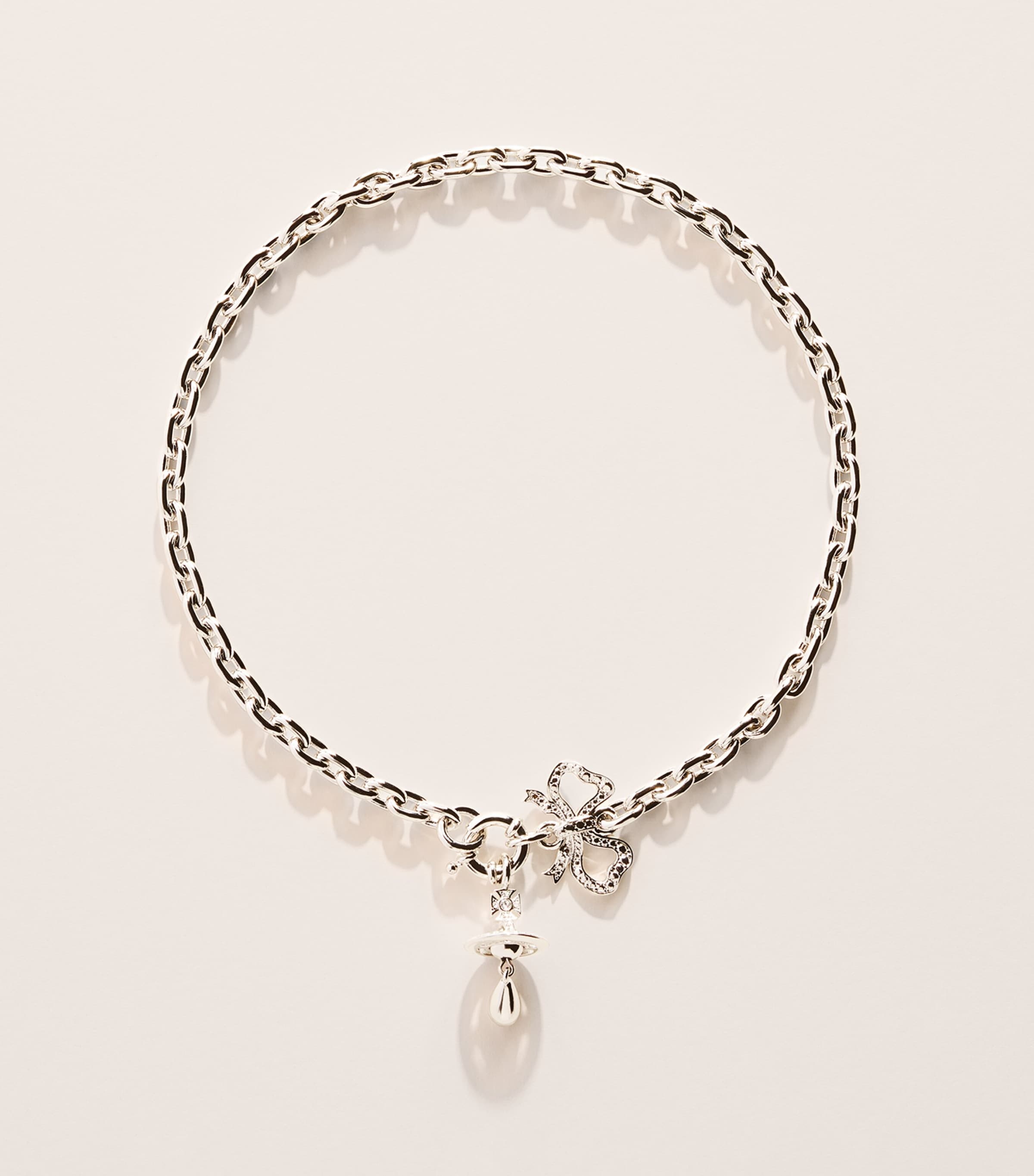 Vivienne Westwood Crystal and Faux Pearl Rigoberta Pendant Necklace Crystl