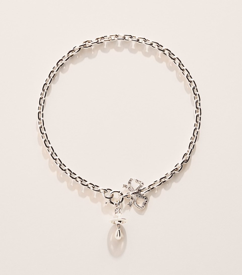 Vivienne Westwood Crystal and Faux Pearl Rigoberta Pendant Necklace Crystl