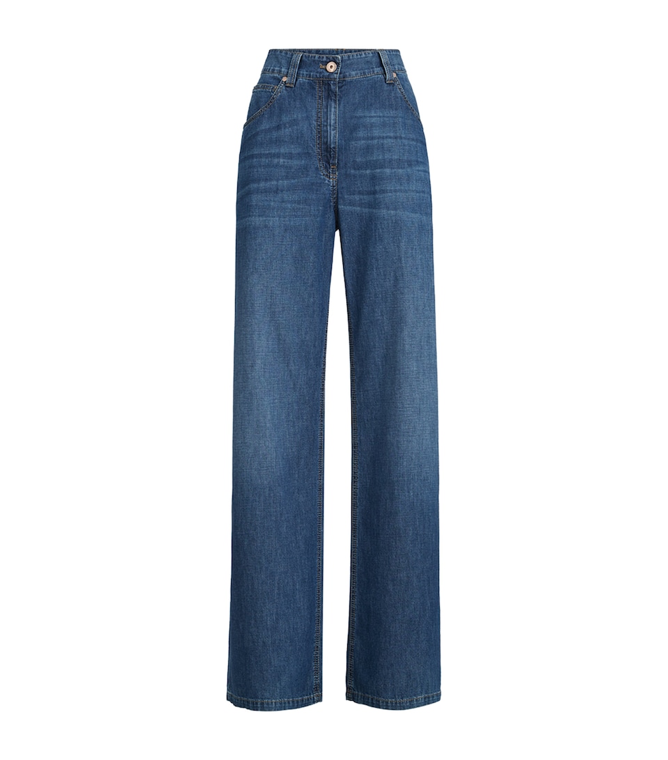 Monili-Embellished Straight Jeans