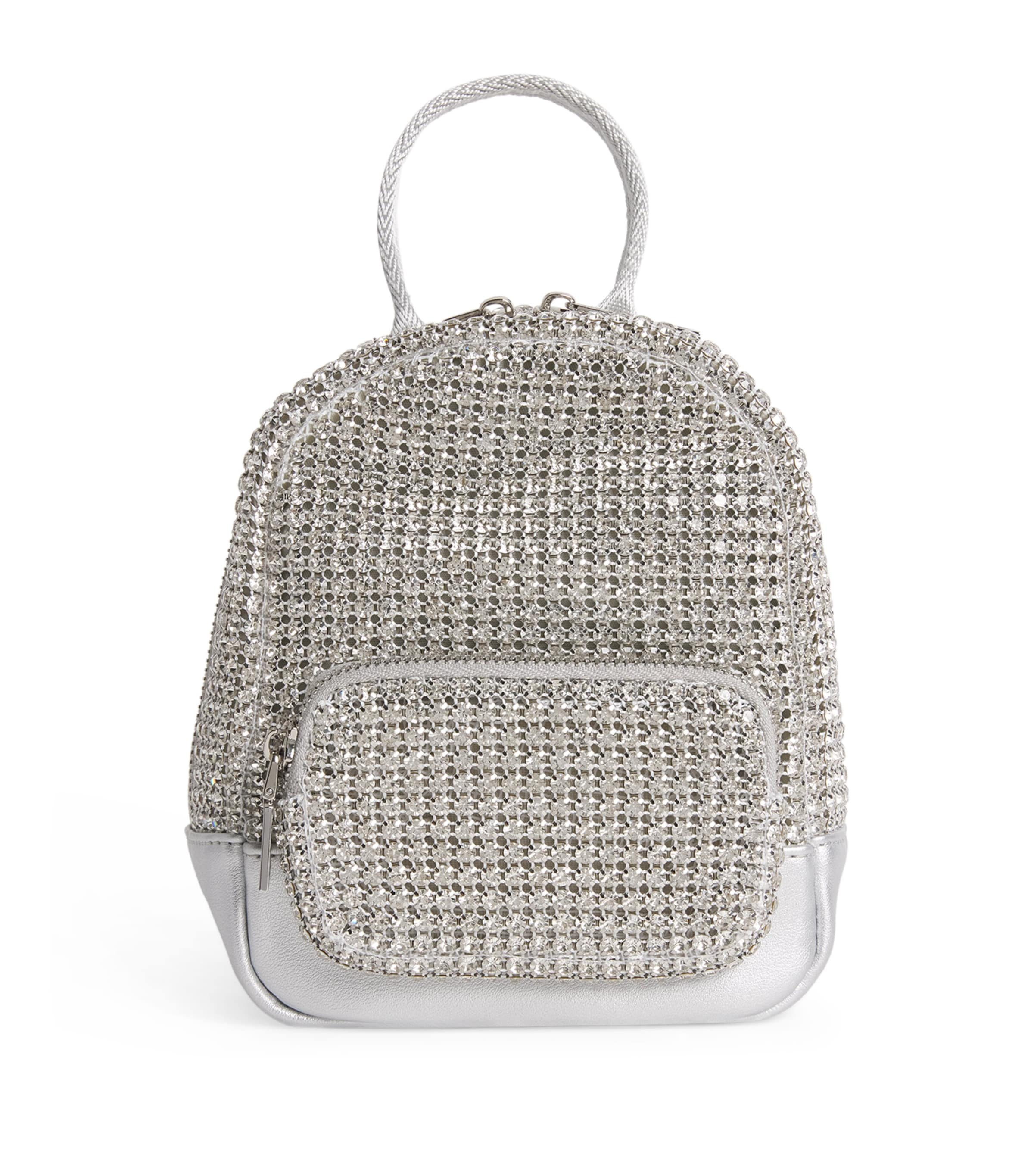 Monnalisa Rhinestone Backpack Argento