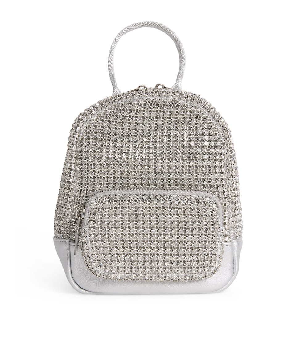Monnalisa Rhinestone Backpack Argento