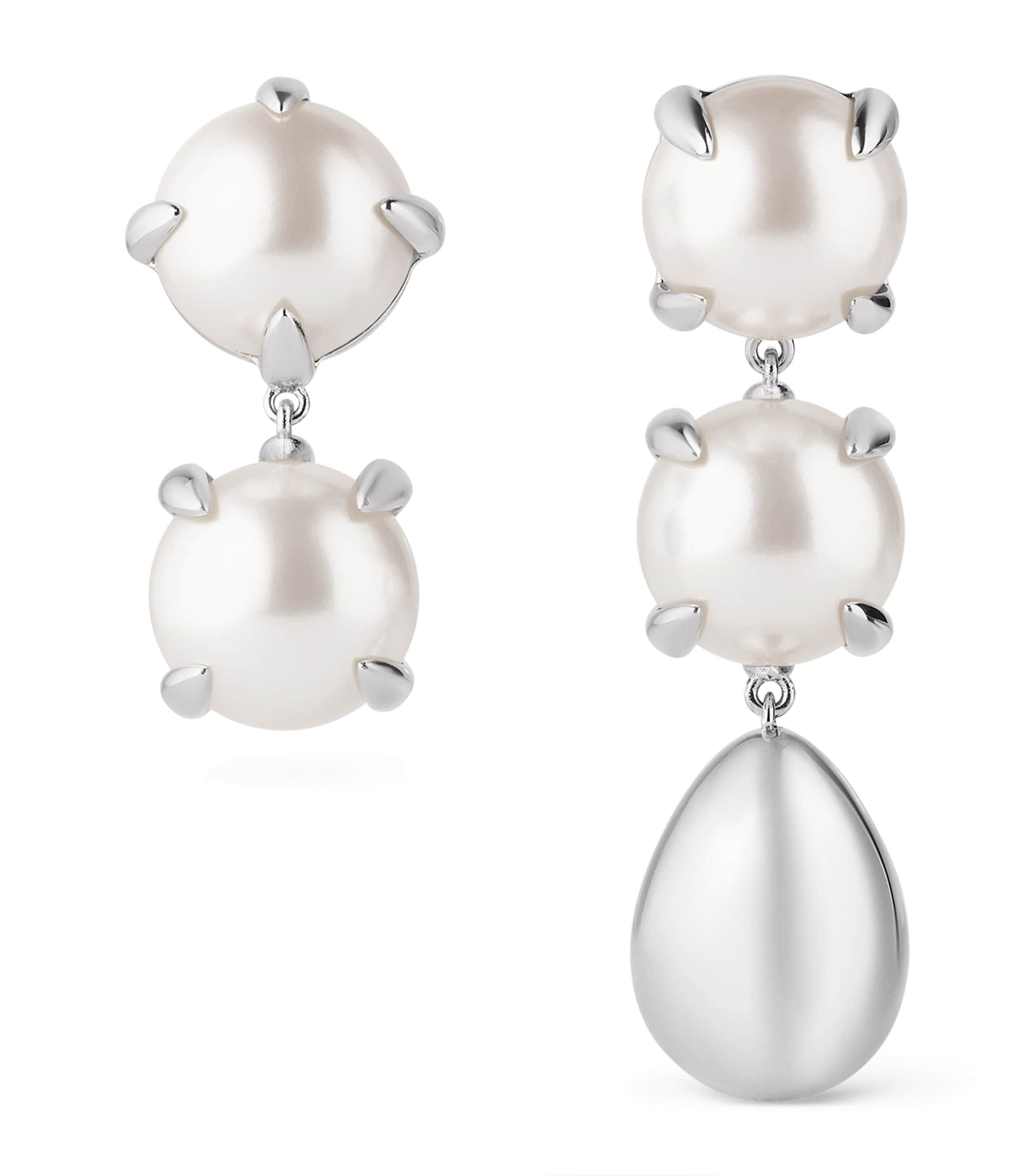 Givenchy Faux Pearl Earrings White/silvery