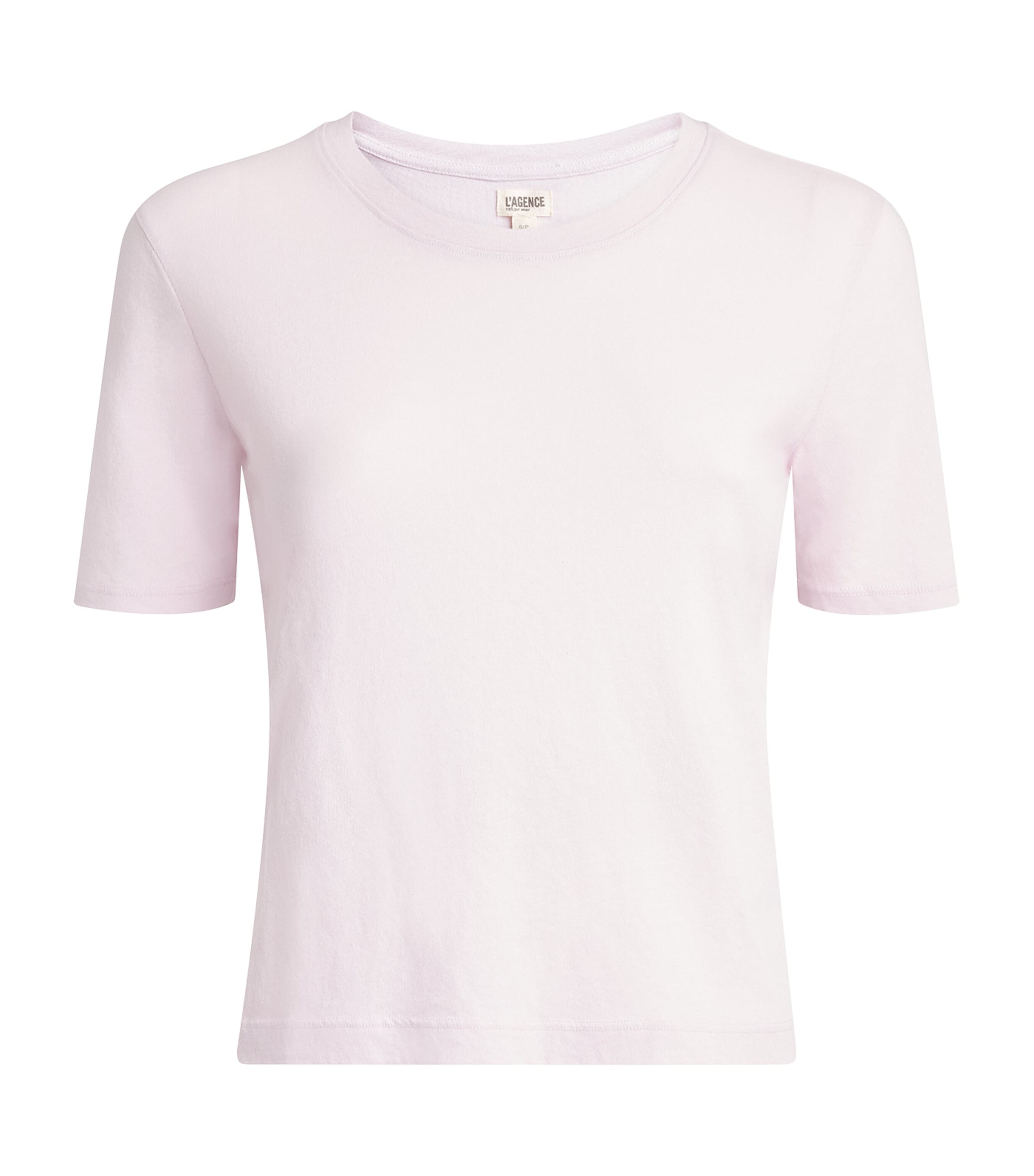 L'Agence Womens Organic Cotton Stormy Cropped T-Shirt Icli Icy Lilac
