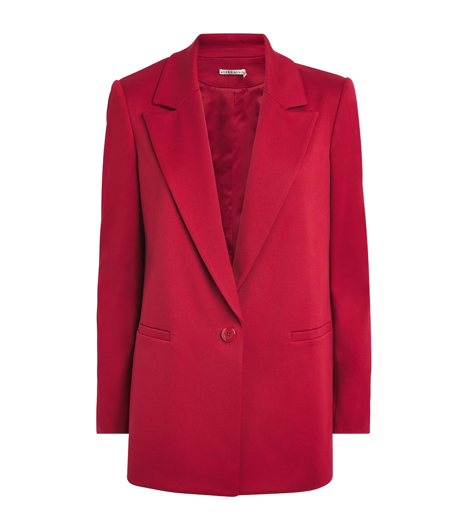 Alice+Olivia Womens Denny Boyfriend Blazer Garnet