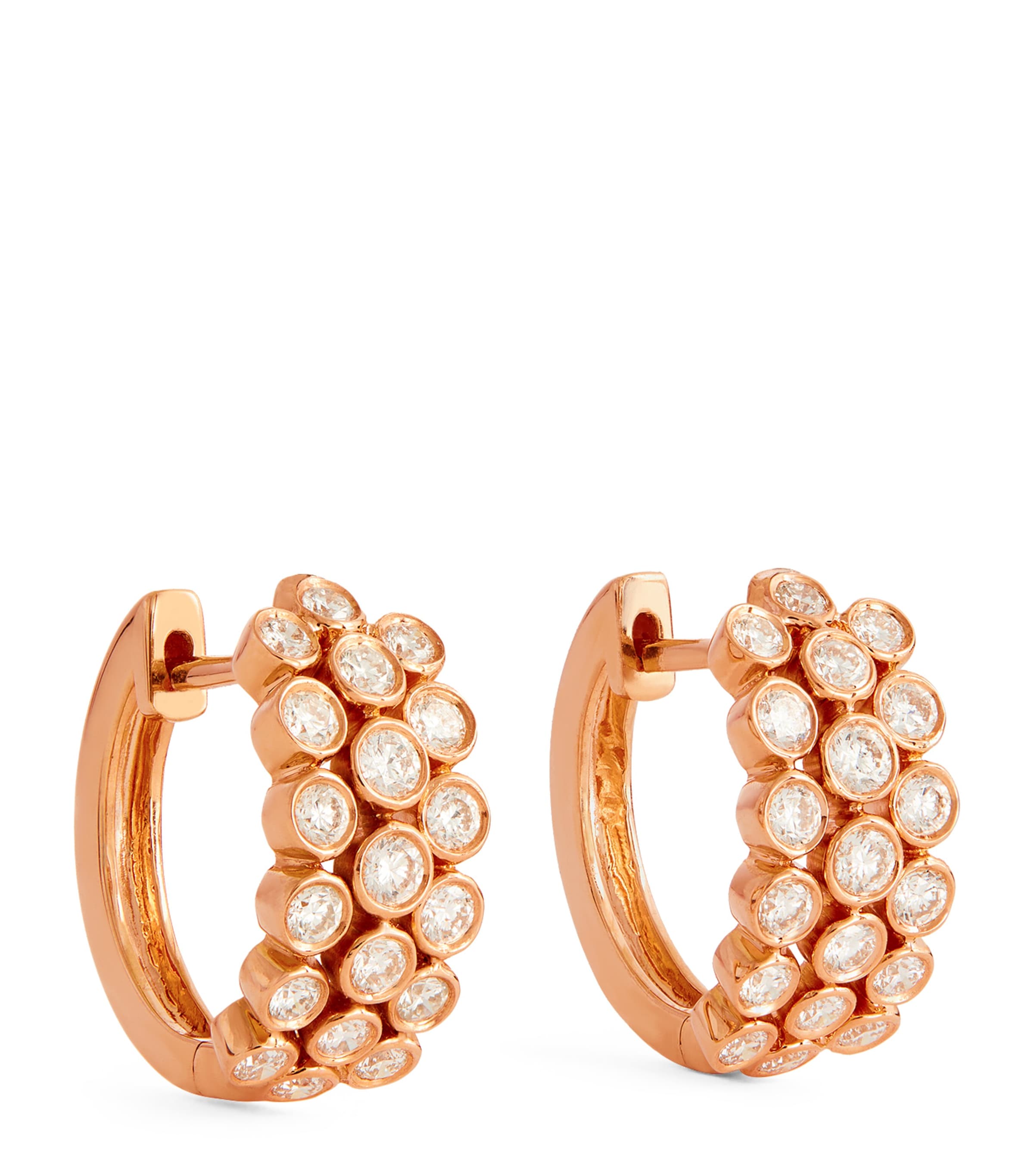 Rose Gold and Diamond Huggy Earrings