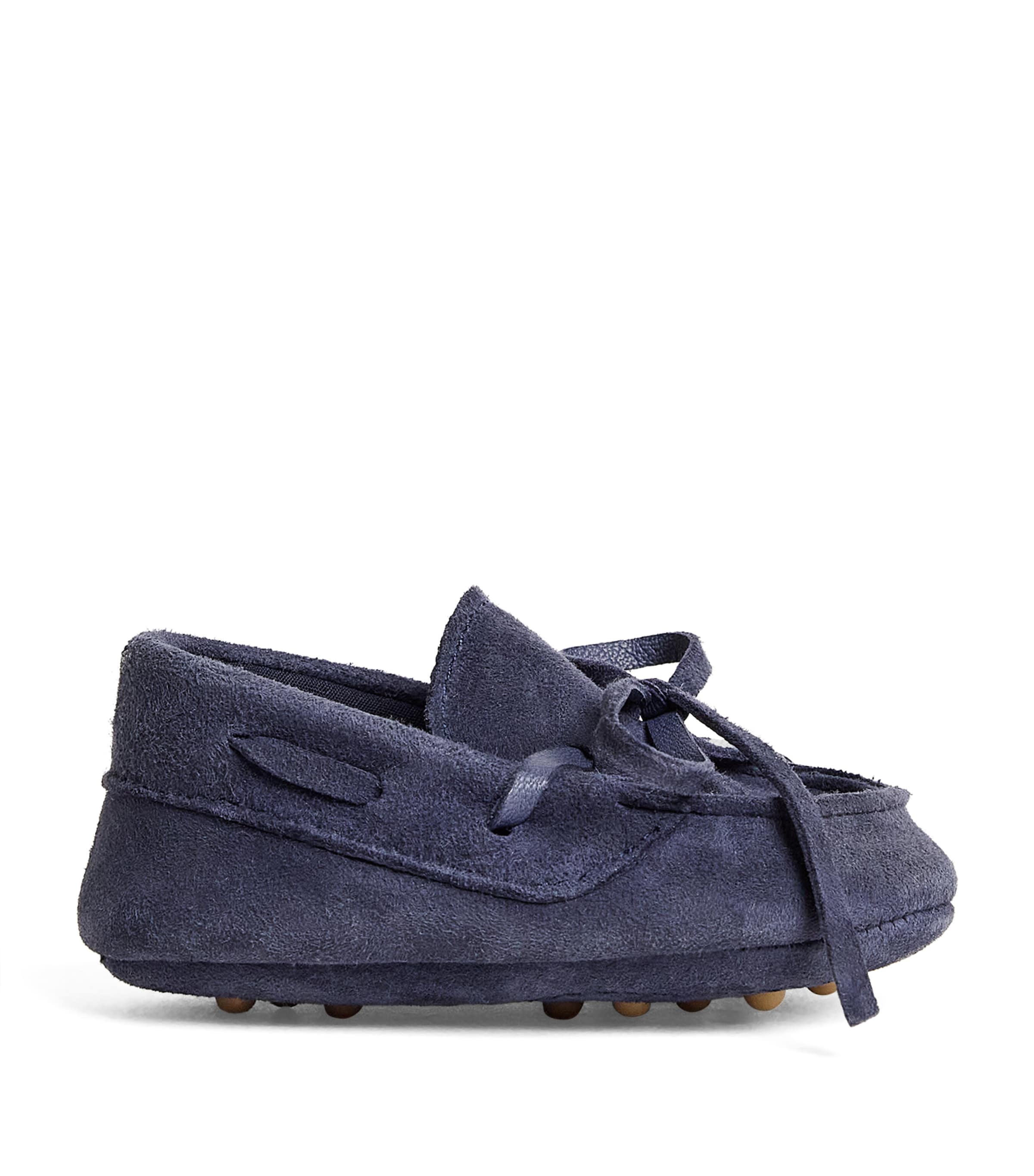 Monnalisa Suede Babette Moccasins Navy Blue