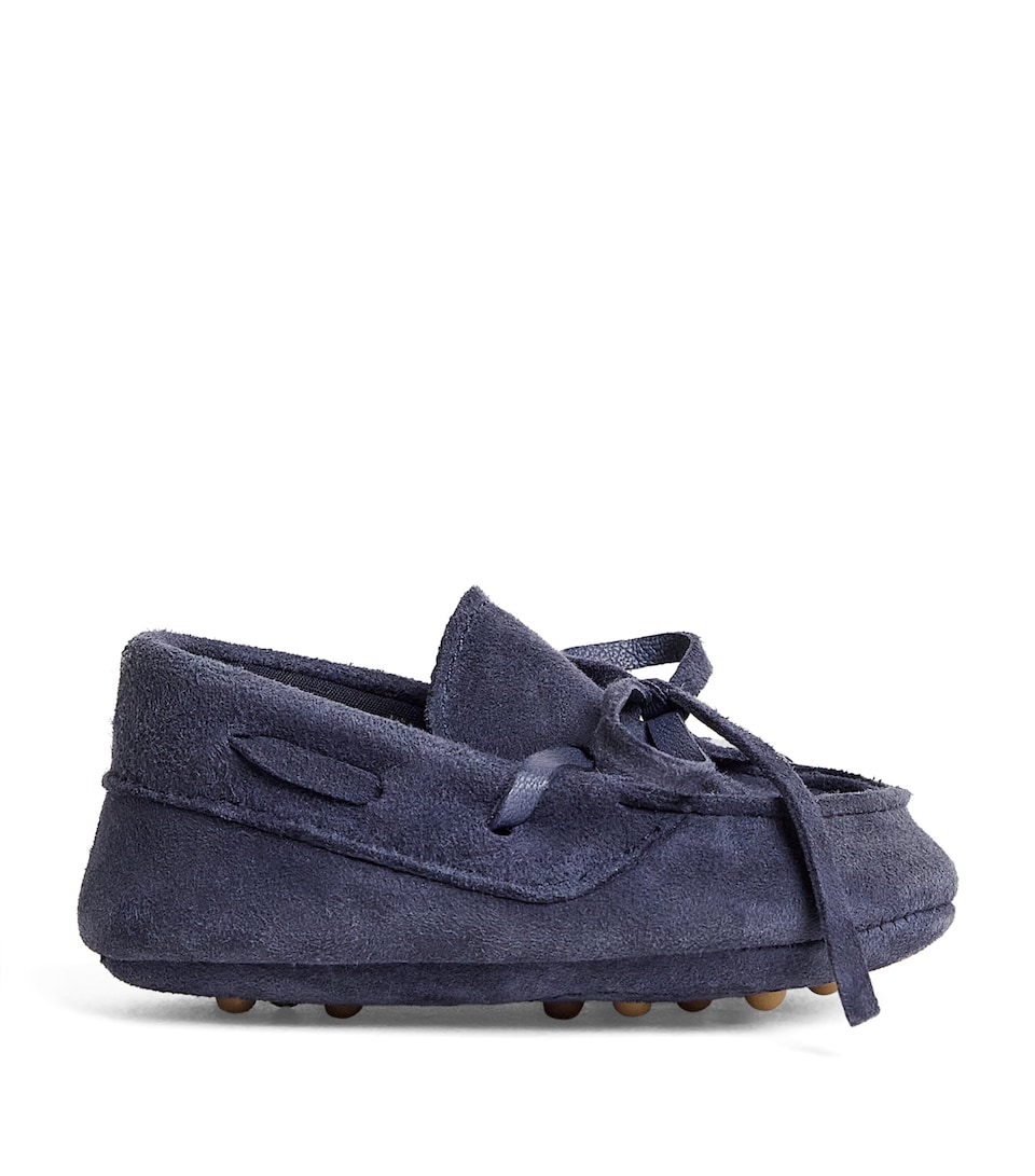 Monnalisa Suede Babette Moccasins Navy Blue