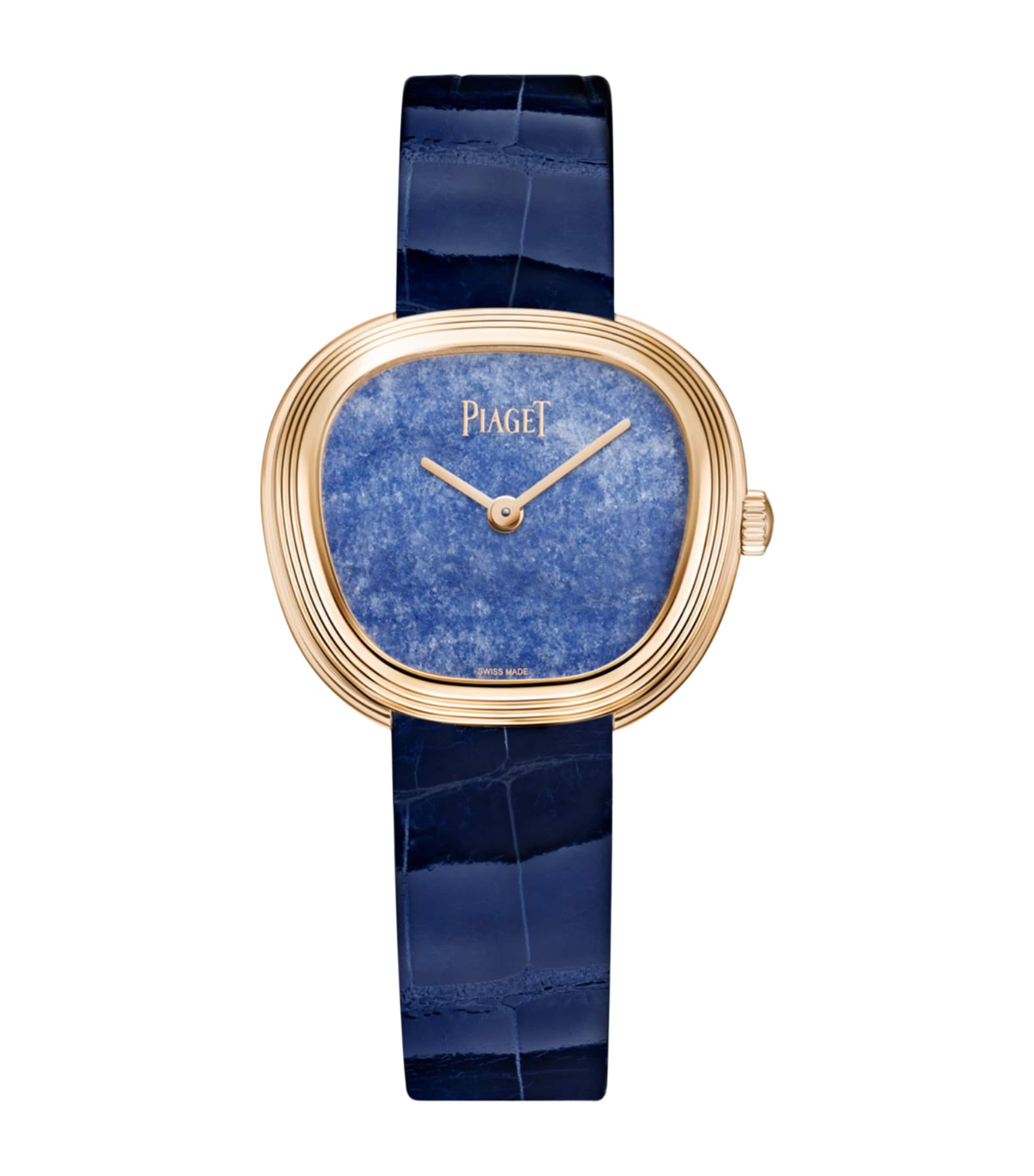 Piaget Rose Gold and Blue Quartz Sixtie Watch 29mm Blue