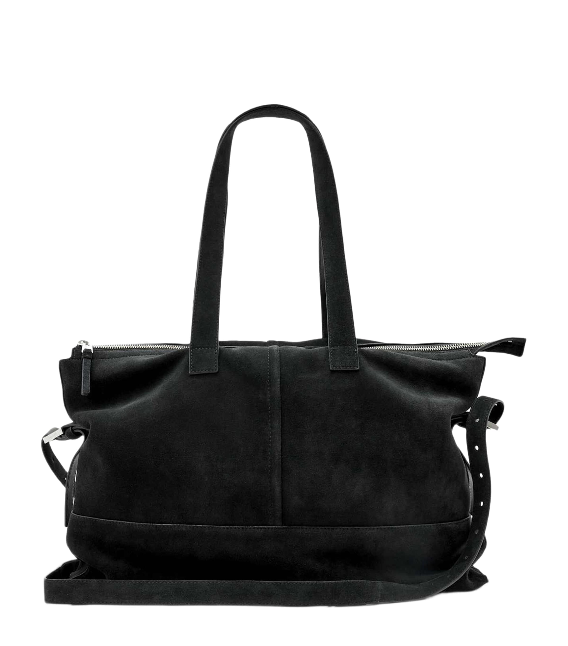 AllSaints Suede Cassius E/W Tote Bag Black