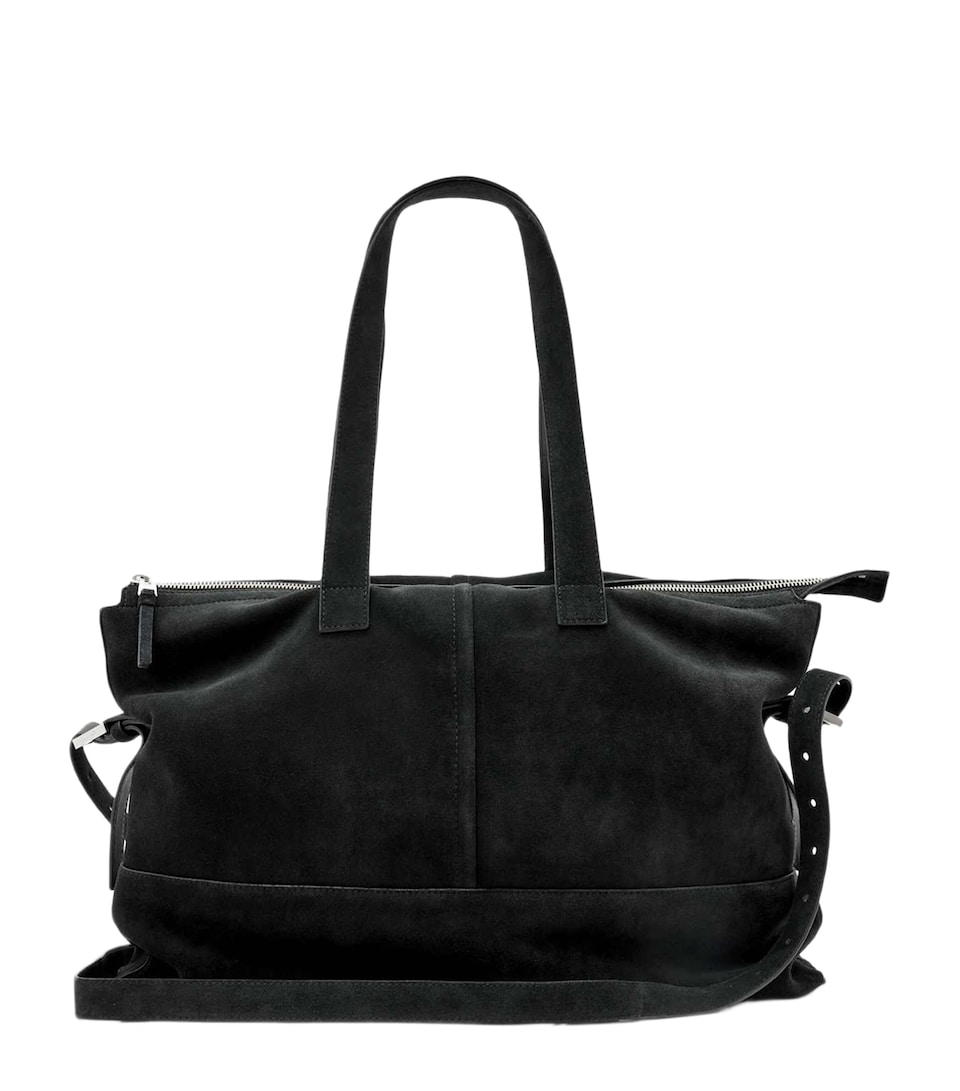 AllSaints Suede Cassius E/W Tote Bag Black