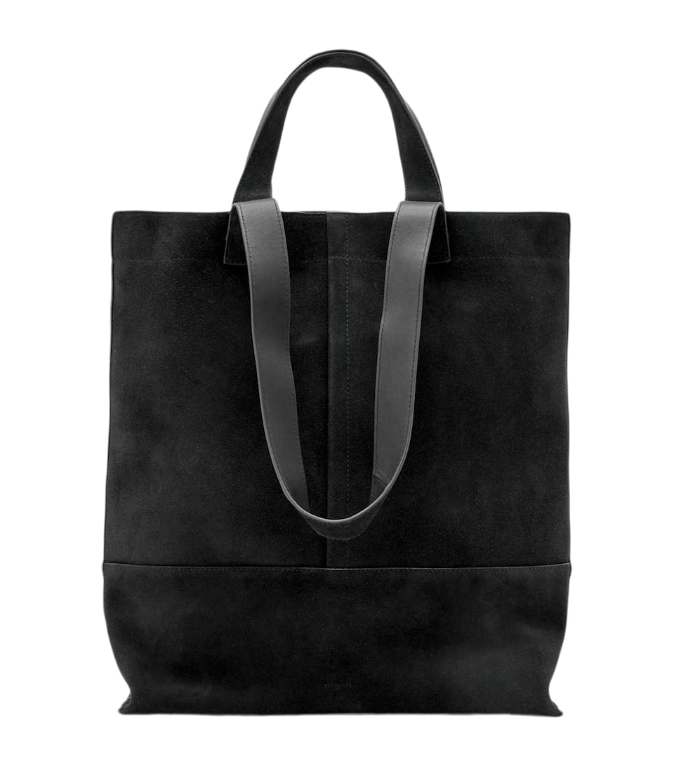 AllSaints Suede Cassius N/S Tote Bag Black