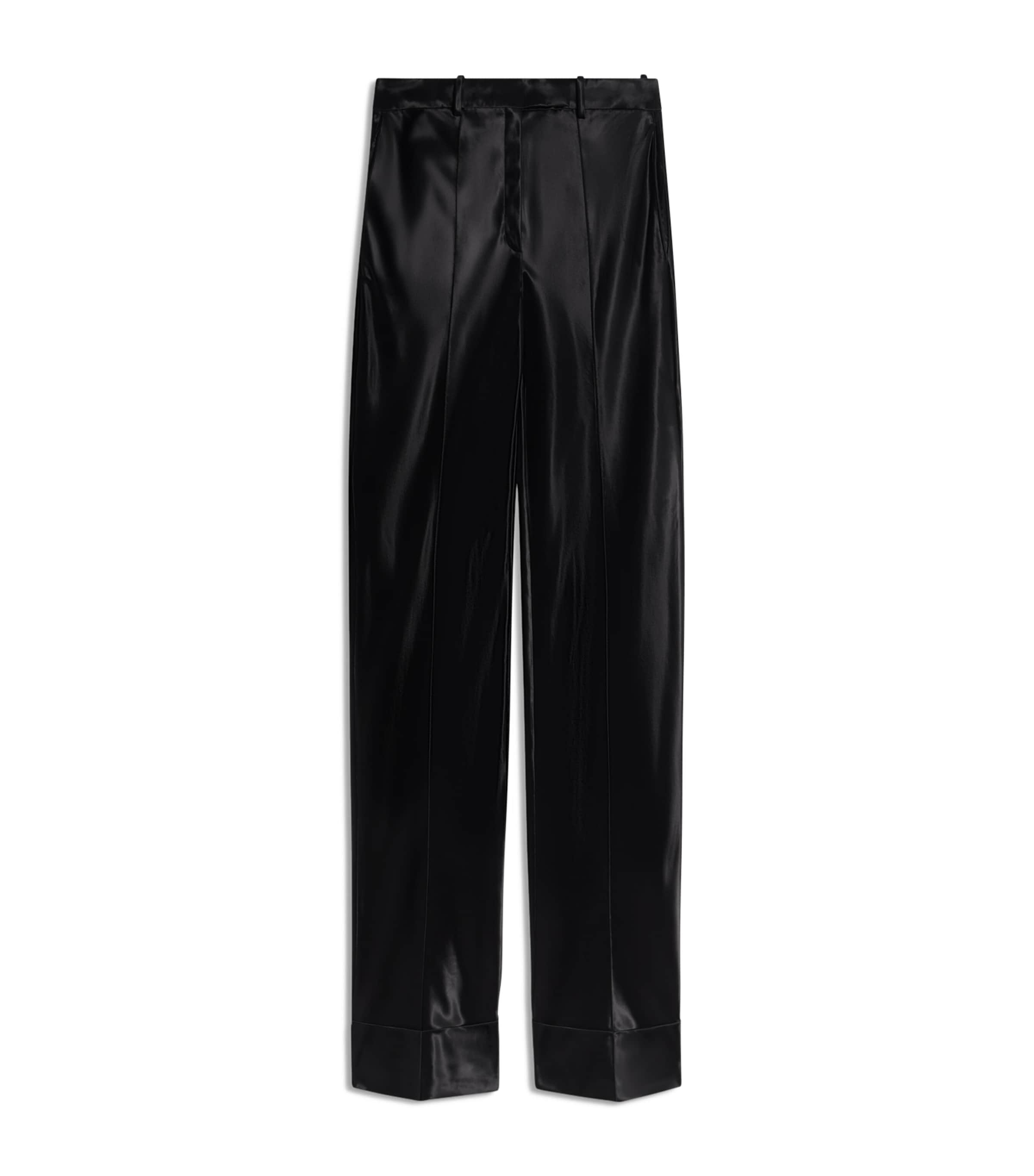 Schiaparelli Womens Satin Bias-Cut Trousers Black